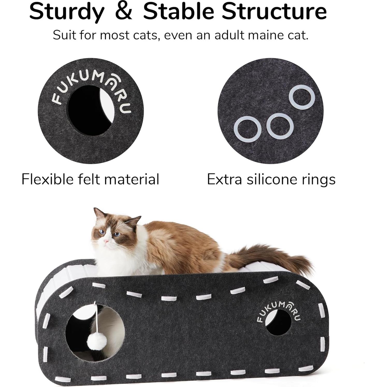 Cama para Gatos FUKUMARU Cueva Extra Grande 80 cm Gris