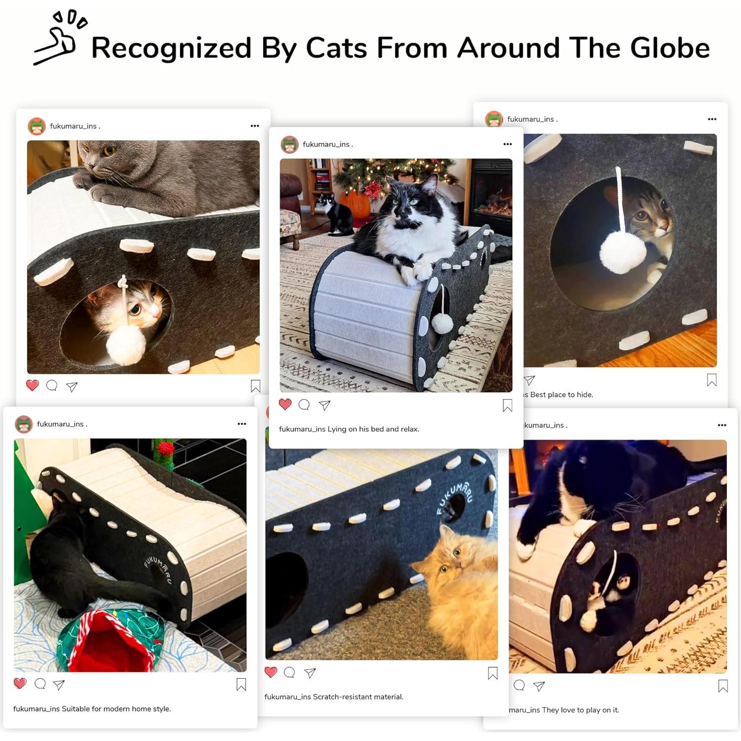 Cama para Gatos FUKUMARU Cueva Extra Grande 80 cm Gris