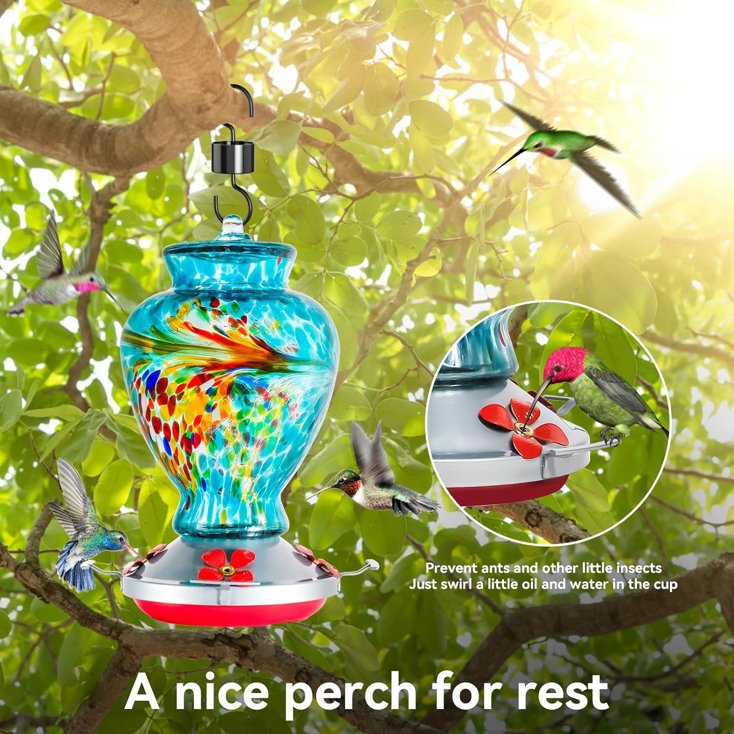 Comedero para Colibríes Advtim 0.91 kg Vidrio 32 oz Colgante