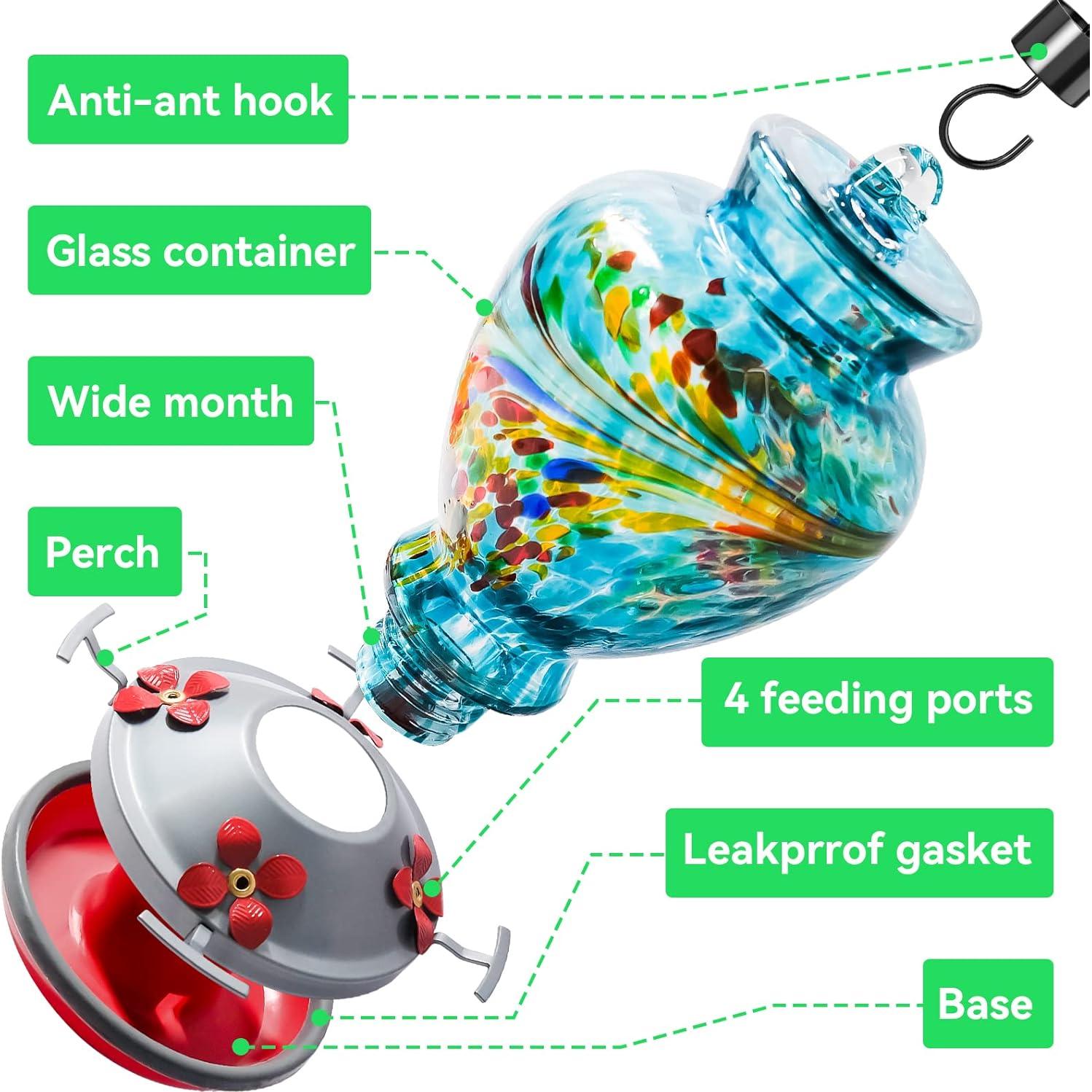 Comedero para Colibríes Advtim 0.91 kg Vidrio 32 oz Colgante