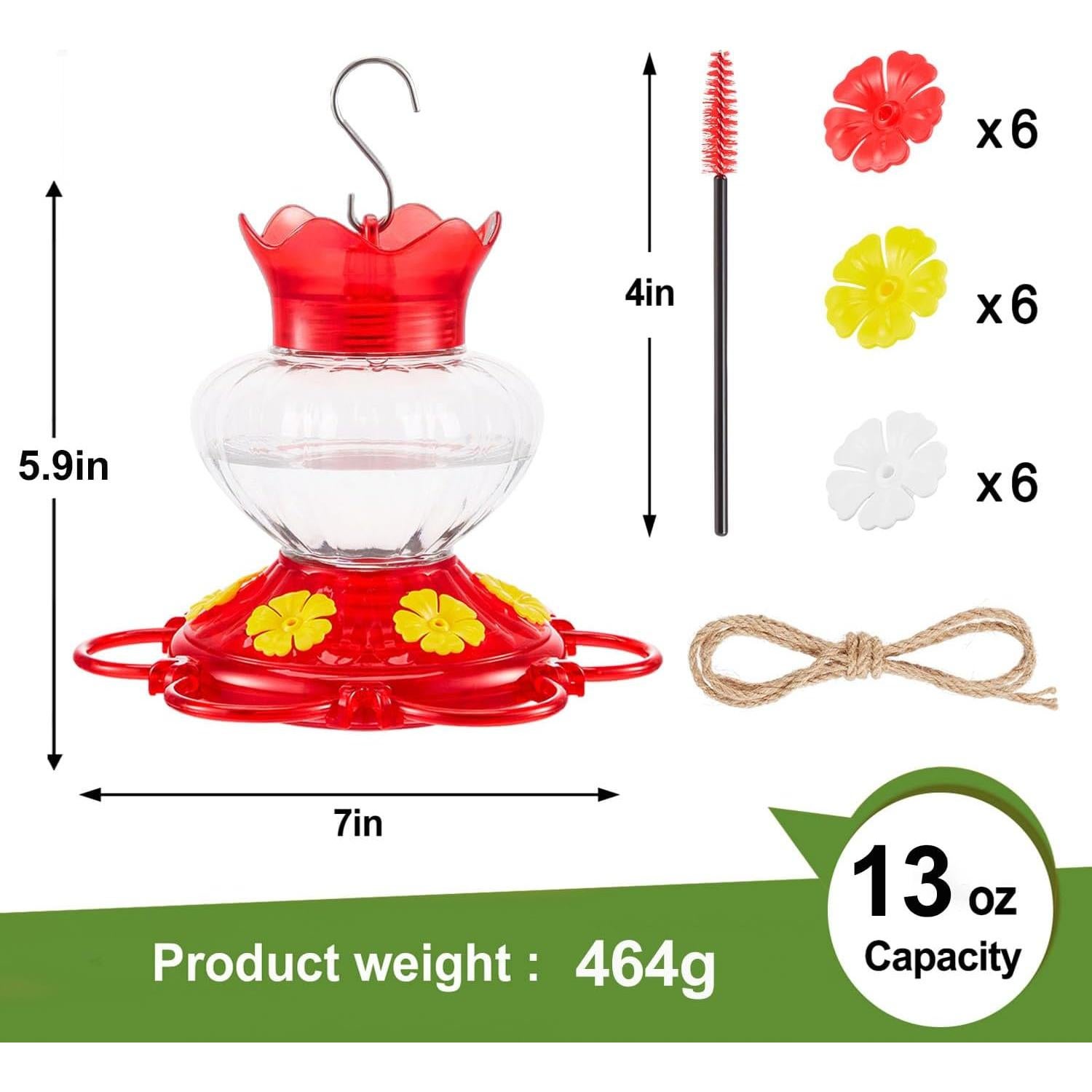 Alimentadores de Colibríes TOPXIAN 2 Paquete 368.5 ml Colgantes