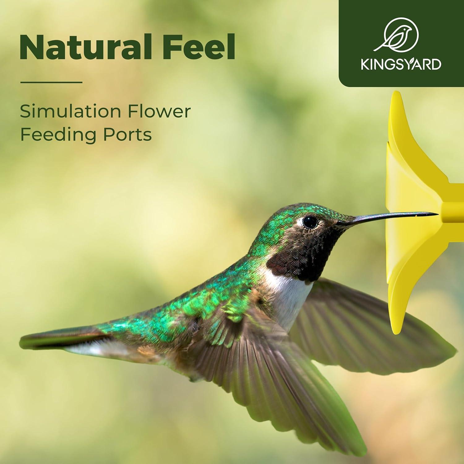 Alimentador de Colibrí de Vidrio Kingsyard 0.47L 6 Puertos Rojo