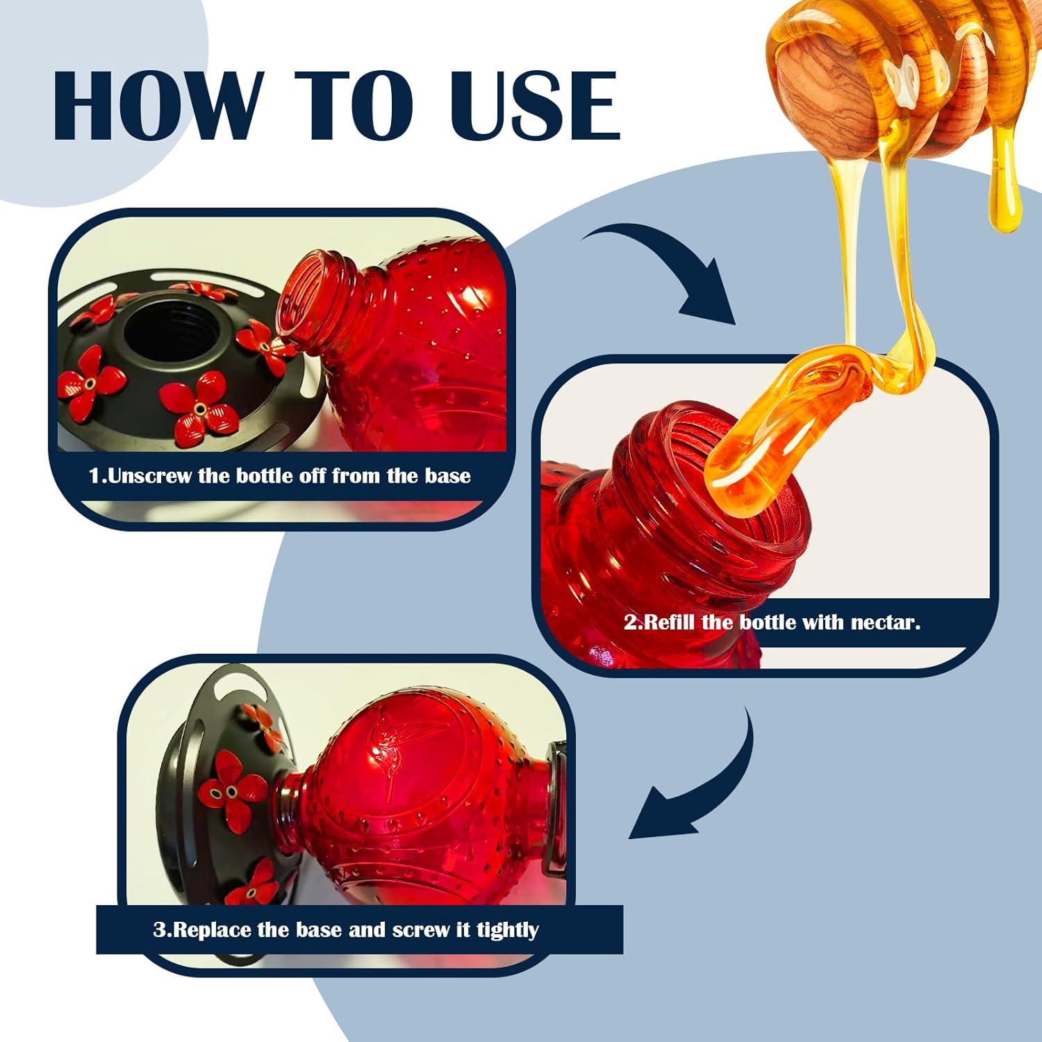 Alimentador de Colibríes de Vidrio LXliangxin 0.65L Colgante