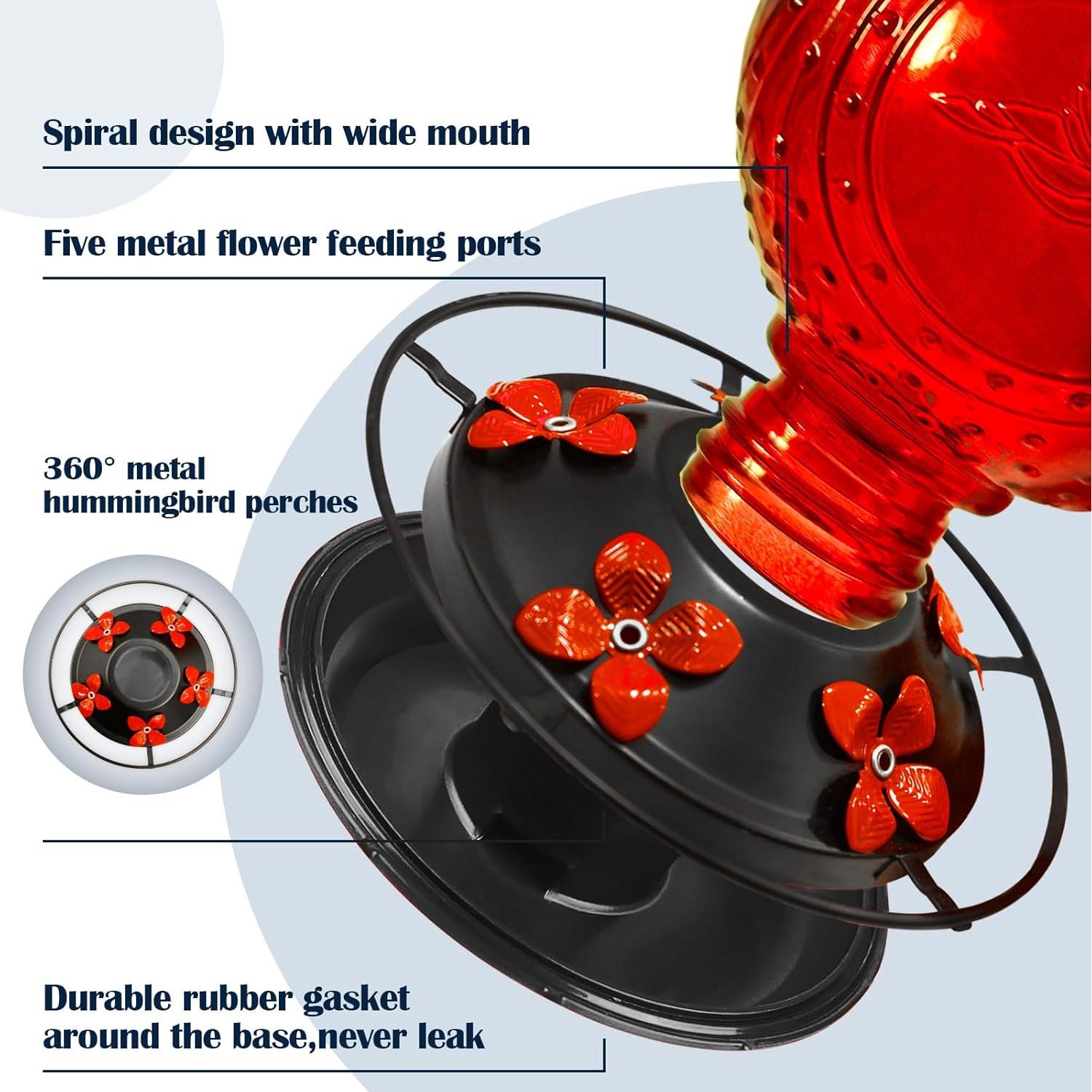 Alimentador de Colibríes de Vidrio LXliangxin 0.65L Colgante