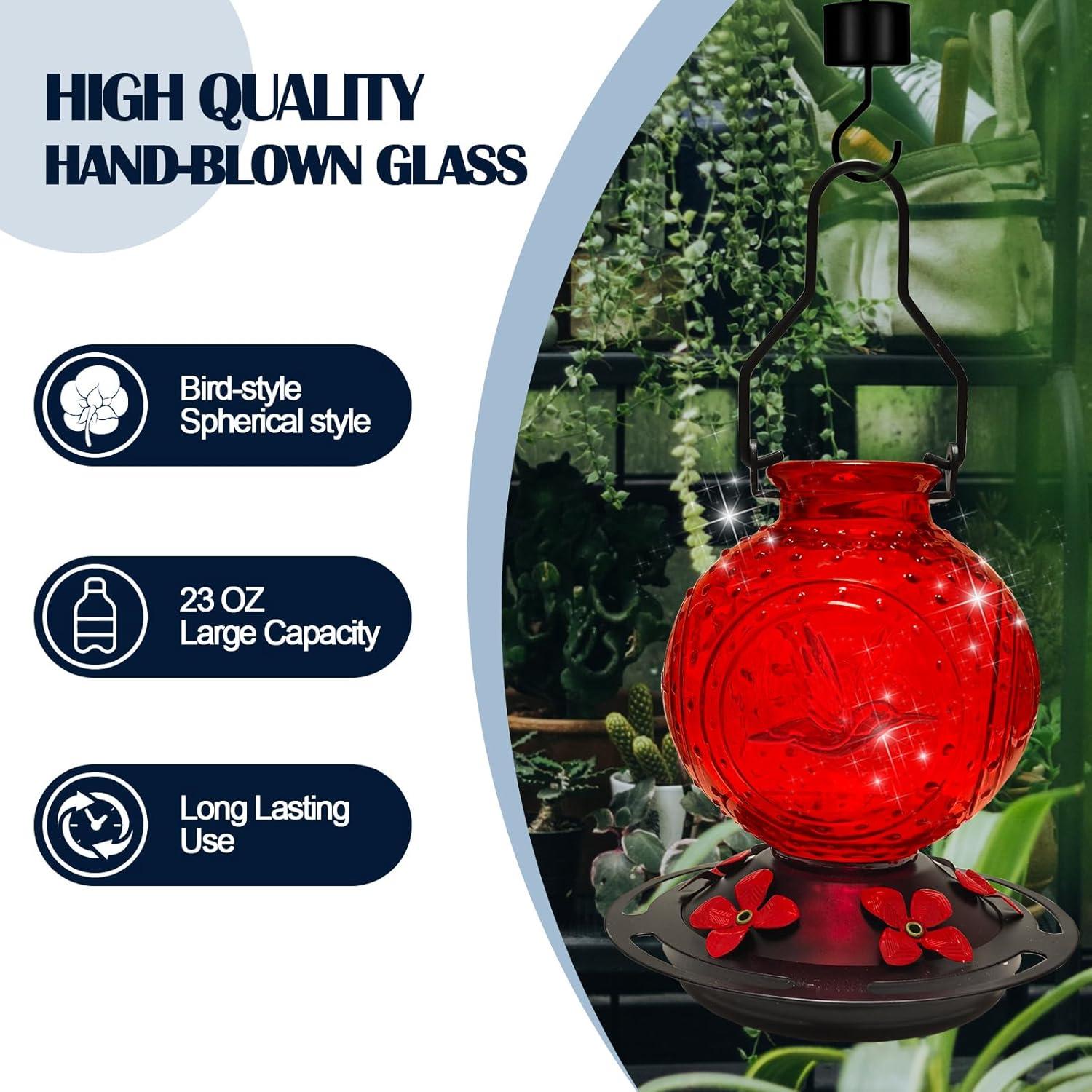 Alimentador de Colibríes de Vidrio LXliangxin 0.65L Colgante