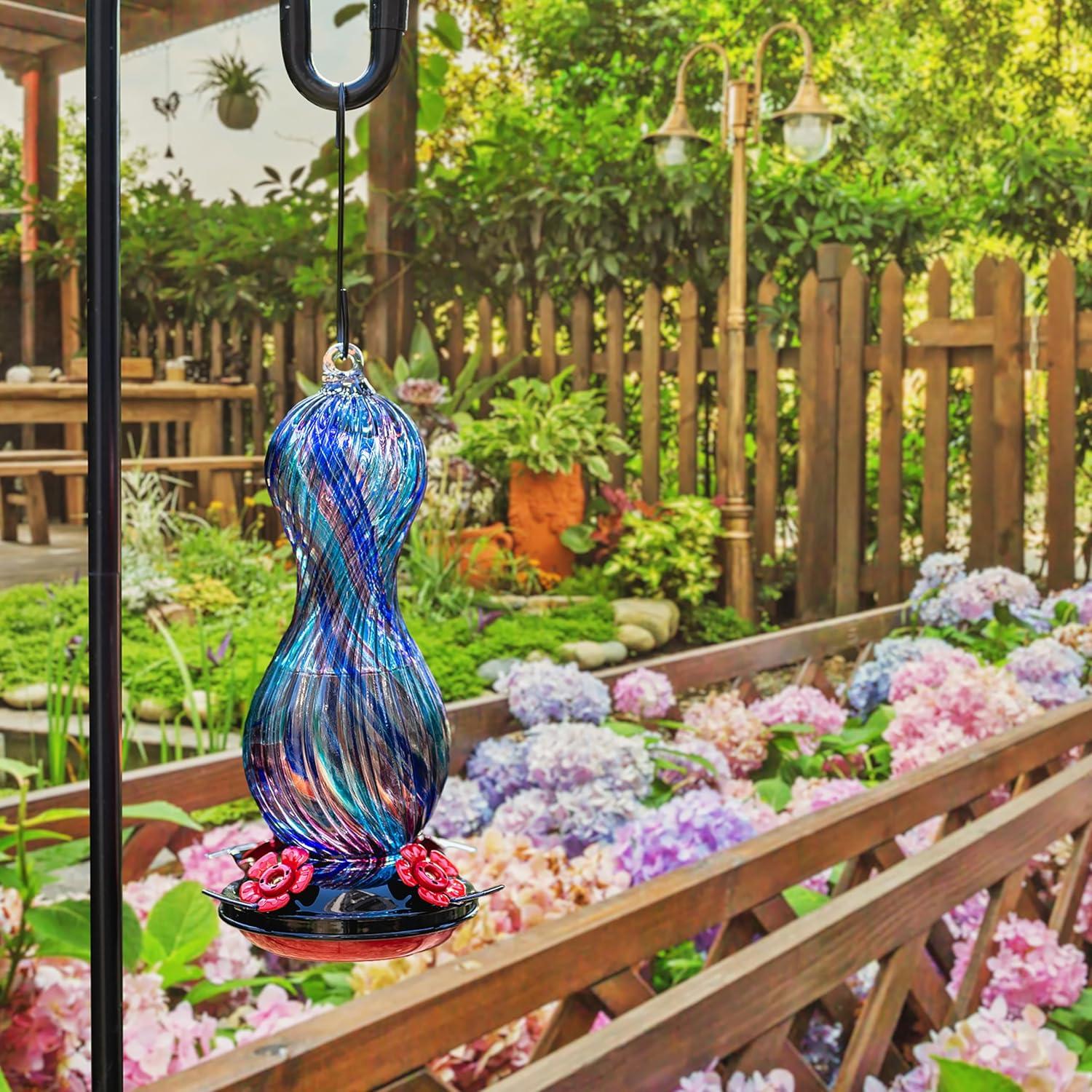 Alimentador de Colibríes Muse Garden Vidrio 24 oz Colgante