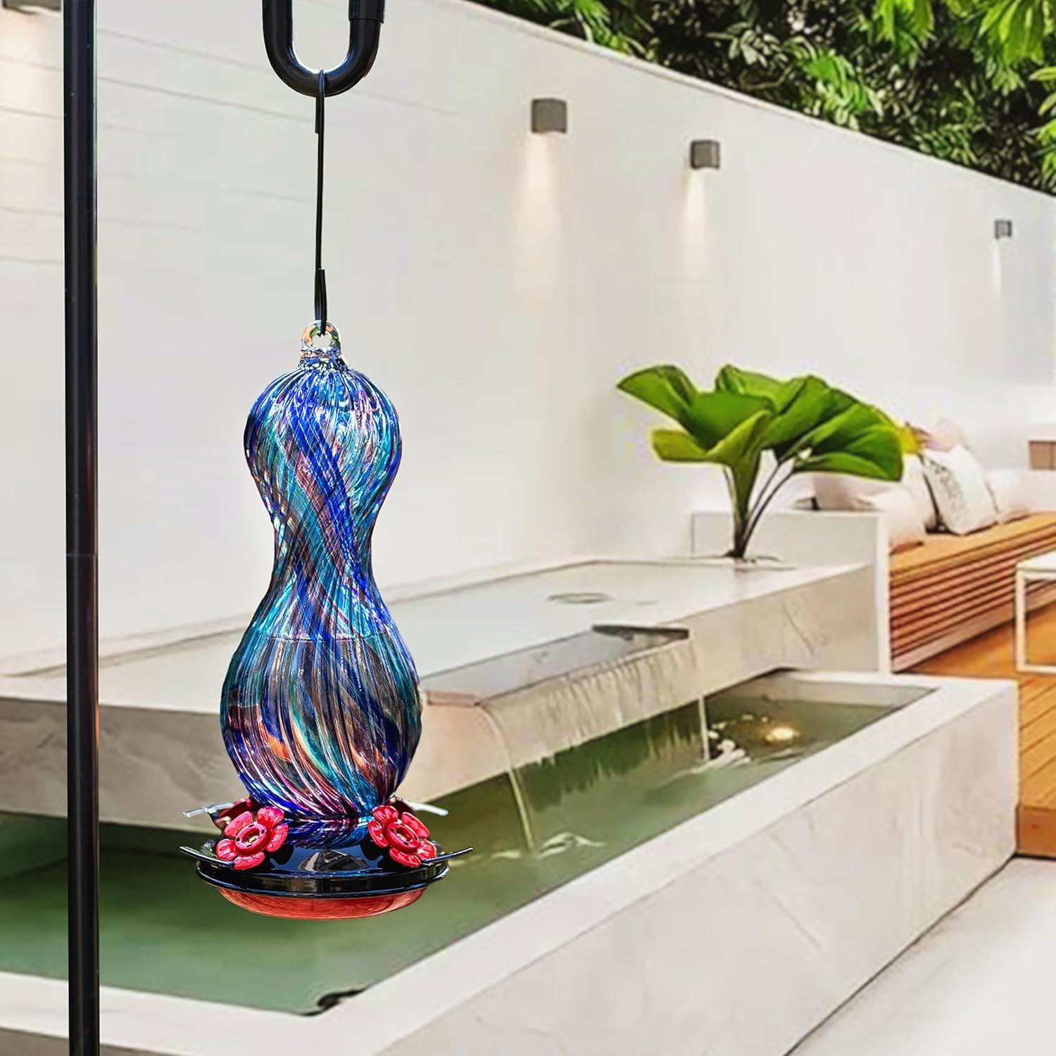 Alimentador de Colibríes Muse Garden Vidrio 24 oz Colgante