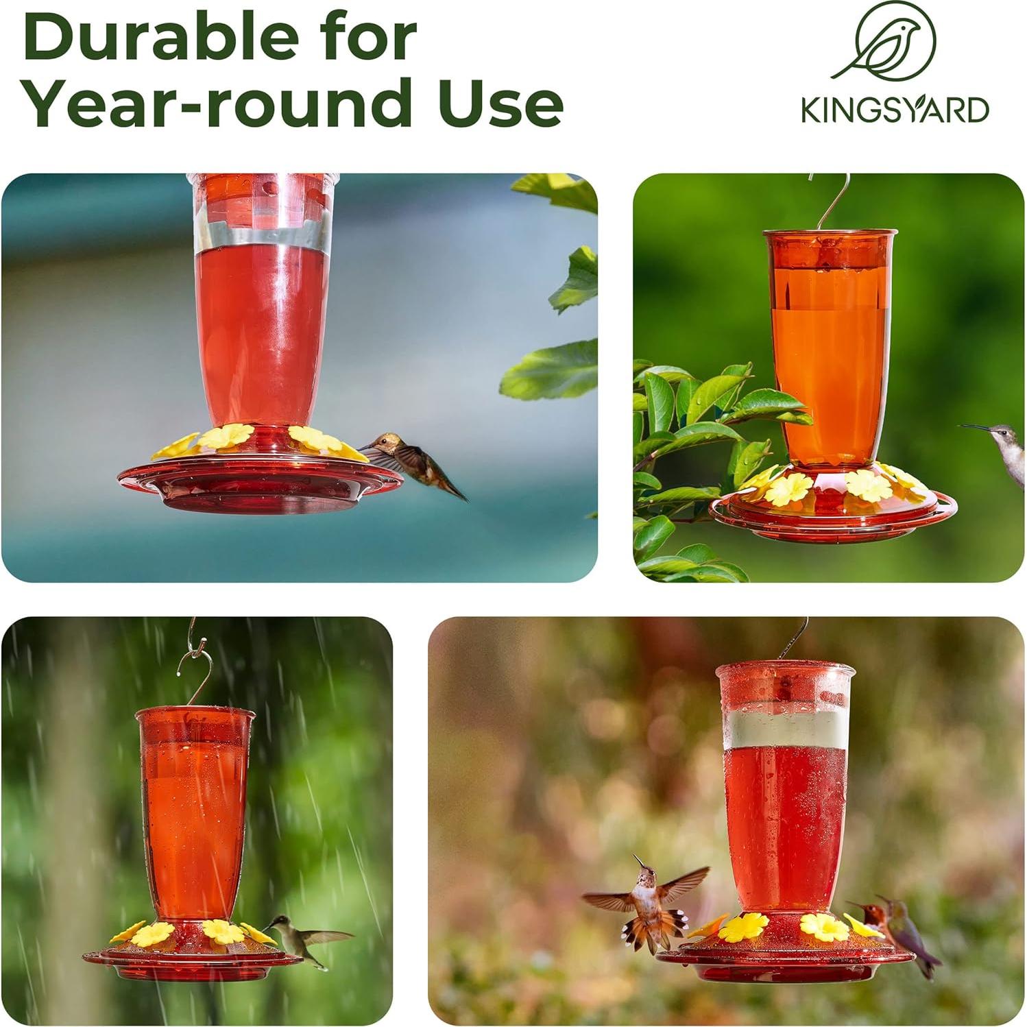 Alimentador de Colibrí Kingsyard Rojo 16 Oz Colgante con Protección