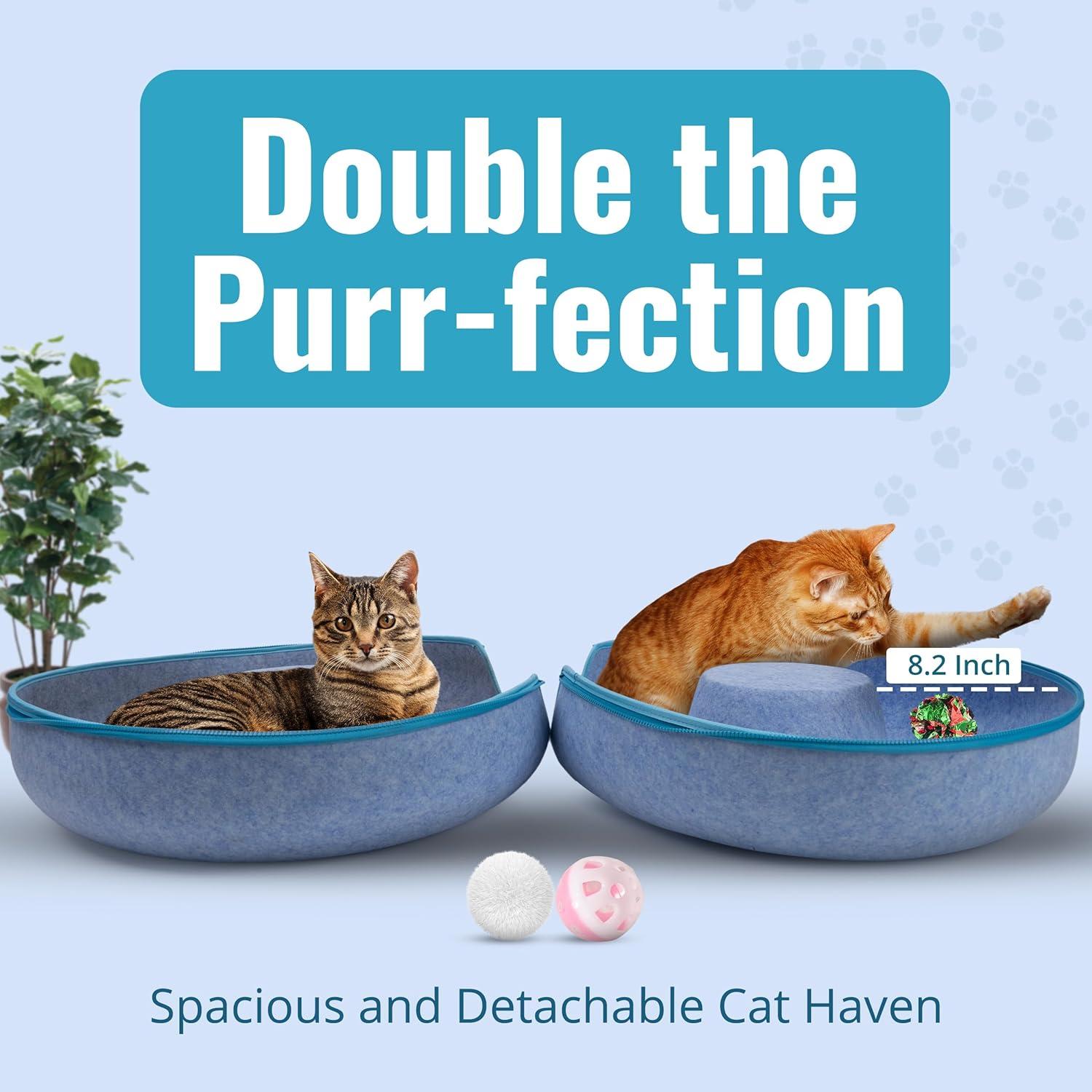 Cueva de Gato Túnel Donut Okoco 60cm Lavable Azul Claro