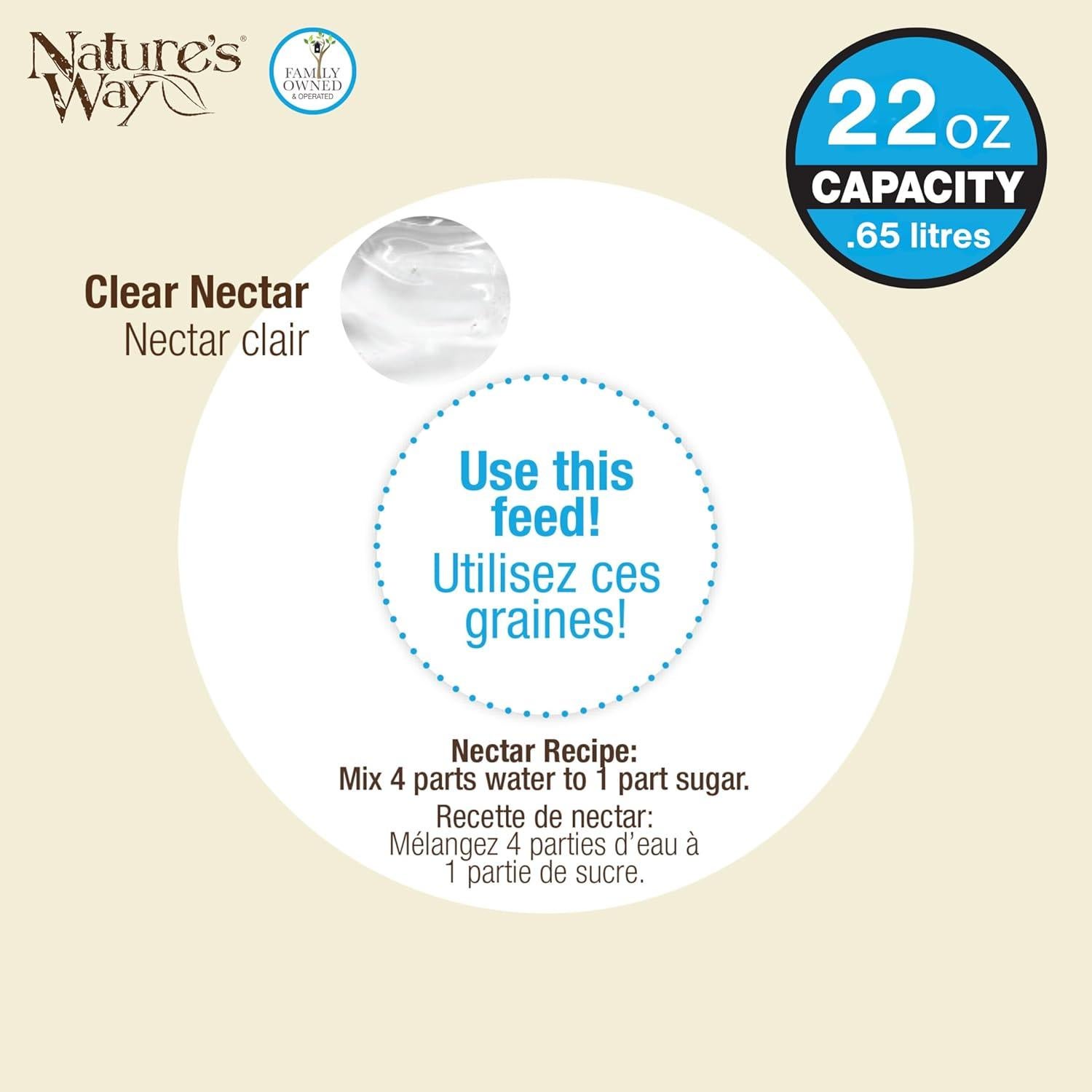 Alimentador de Colibríes Nature's Way de Vidrio 622g Rojo