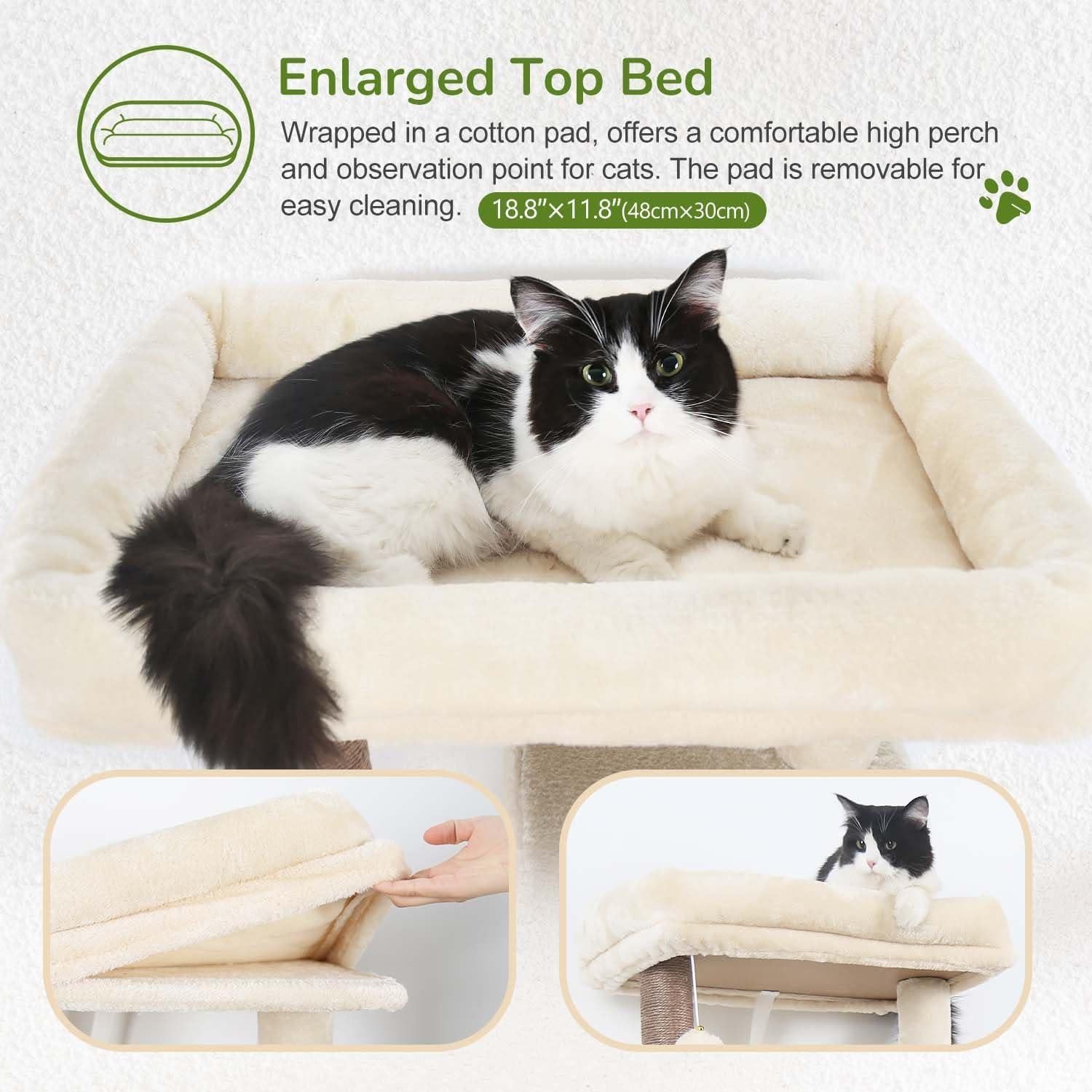 Torre de Árbol para Gatos Globlazer F53 135cm Beige con Rascador