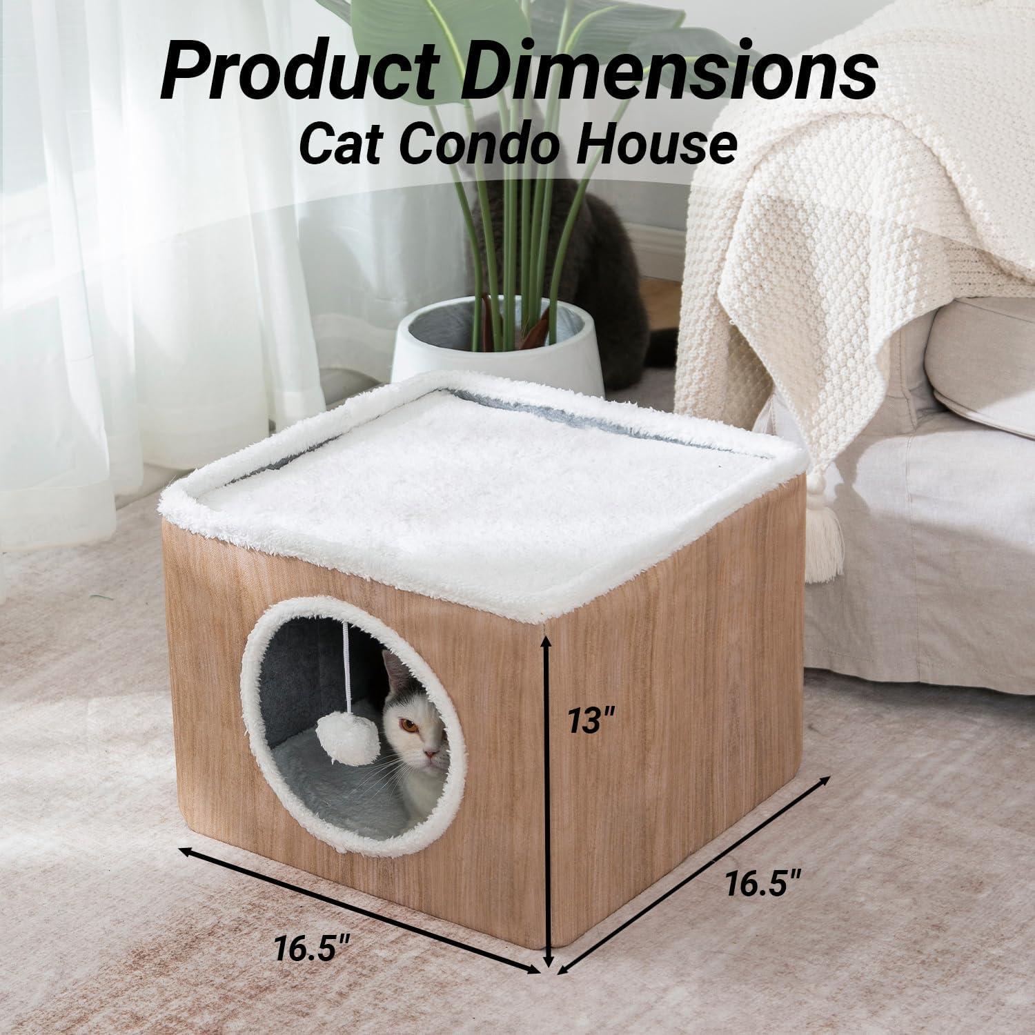 Casa de Gato LUCKITTY Plegable con Cojines Reversibles 42cm