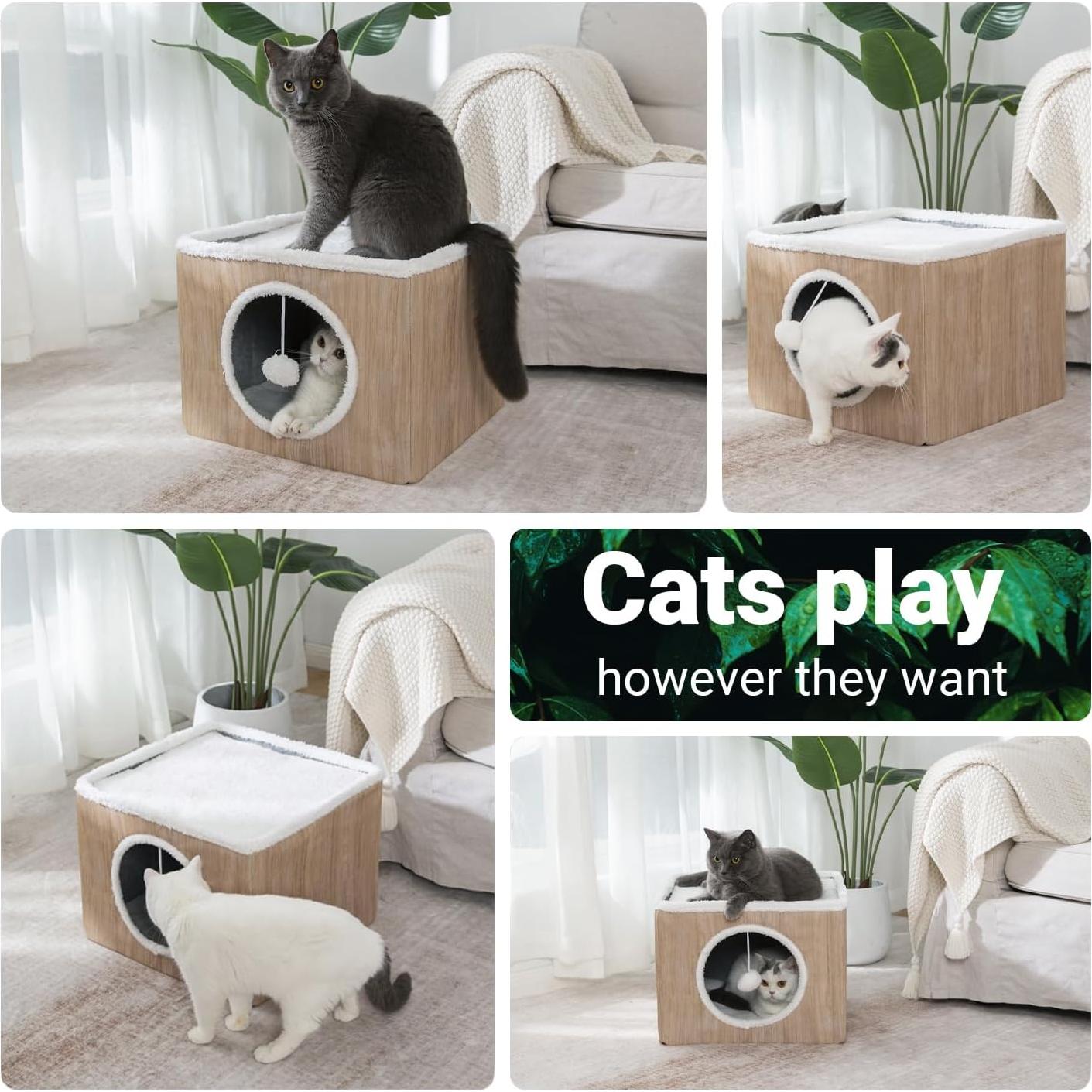 Casa de Gato LUCKITTY Plegable con Cojines Reversibles 42cm