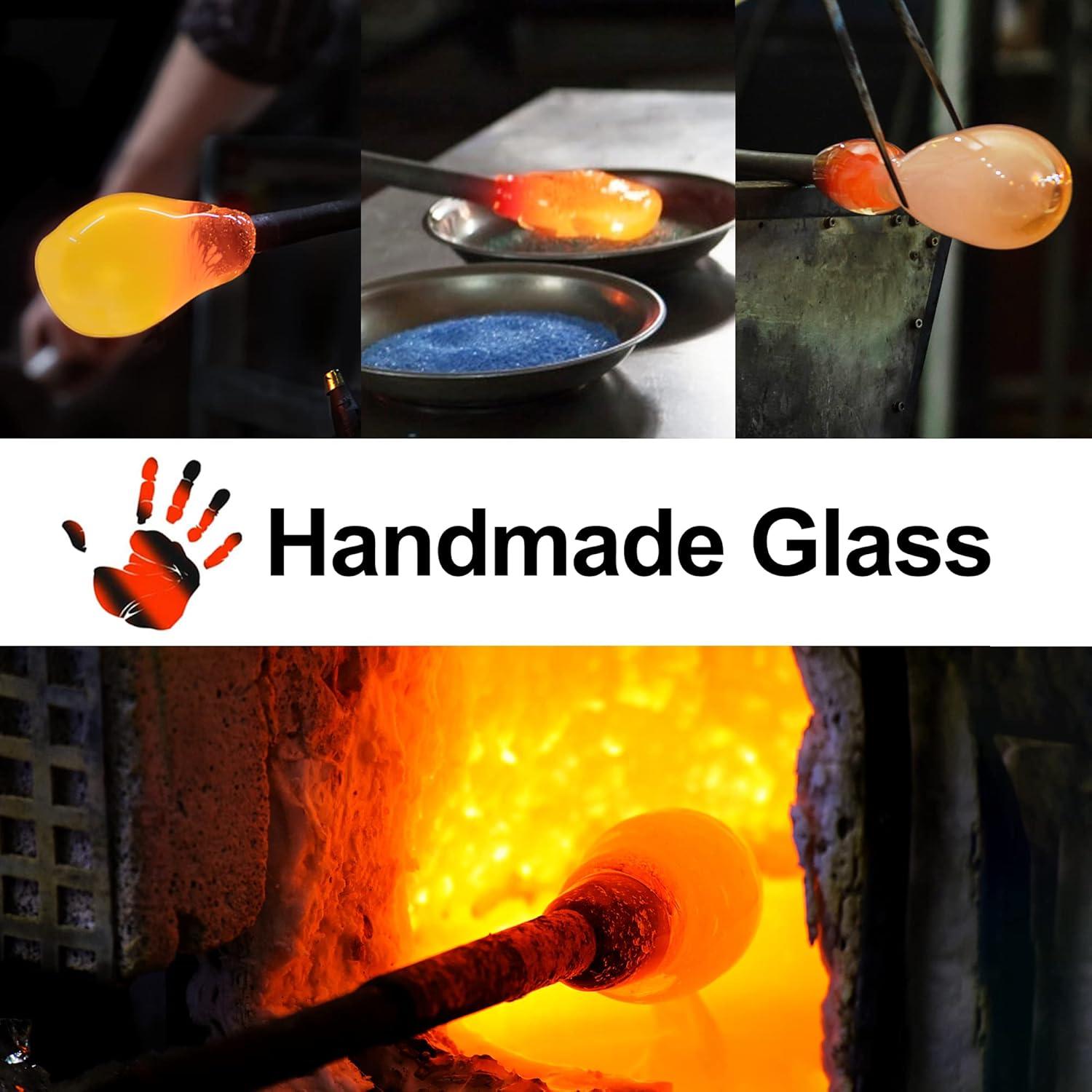 Alimentador de Colibríes LUJII de Vidrio Soplado 739 ml Azul