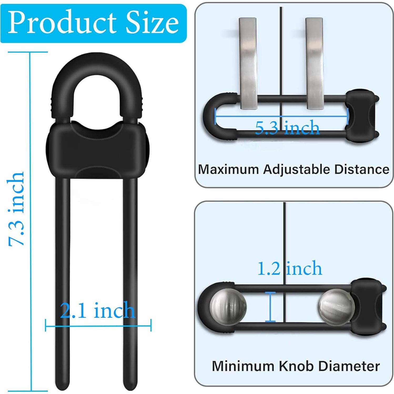 Bloqueos de Gabinetes a Prueba de Bebés QTZFKFLHD - 10 Unidades Negros