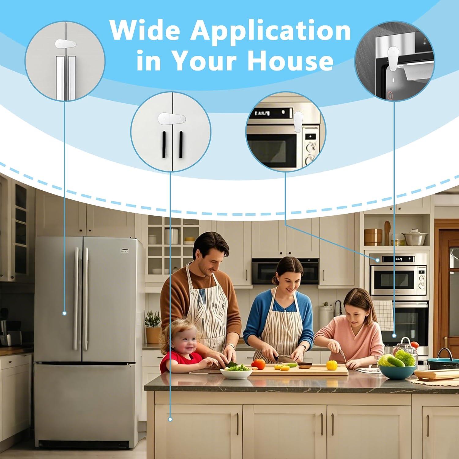 4 Cerraduras de Gabinete a Prueba de Niños TXTLDB - Adhesivos 3M