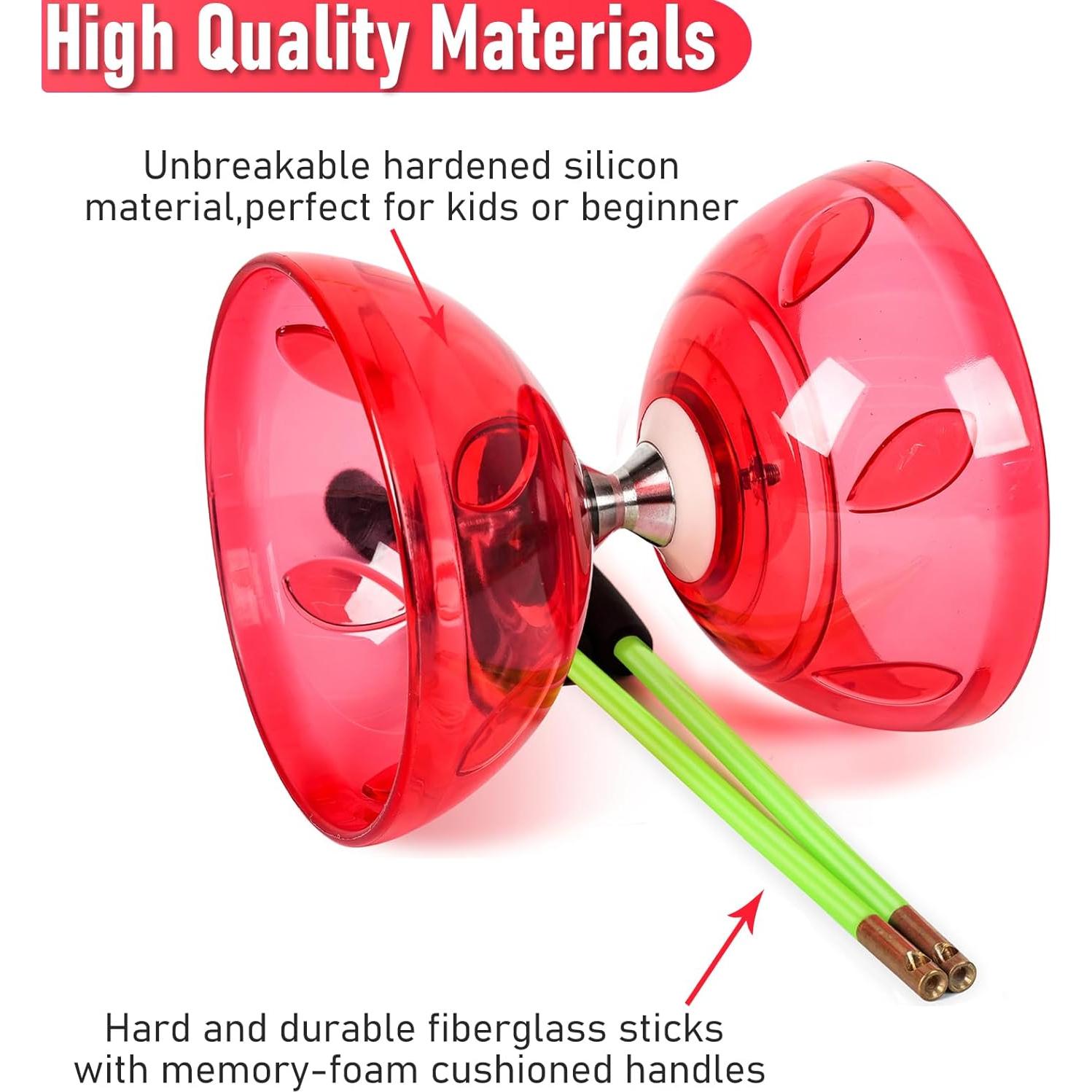 Yoyo Diabolo Chino BODY RHYTHM con 5 Rodamientos y Palos de Fibra