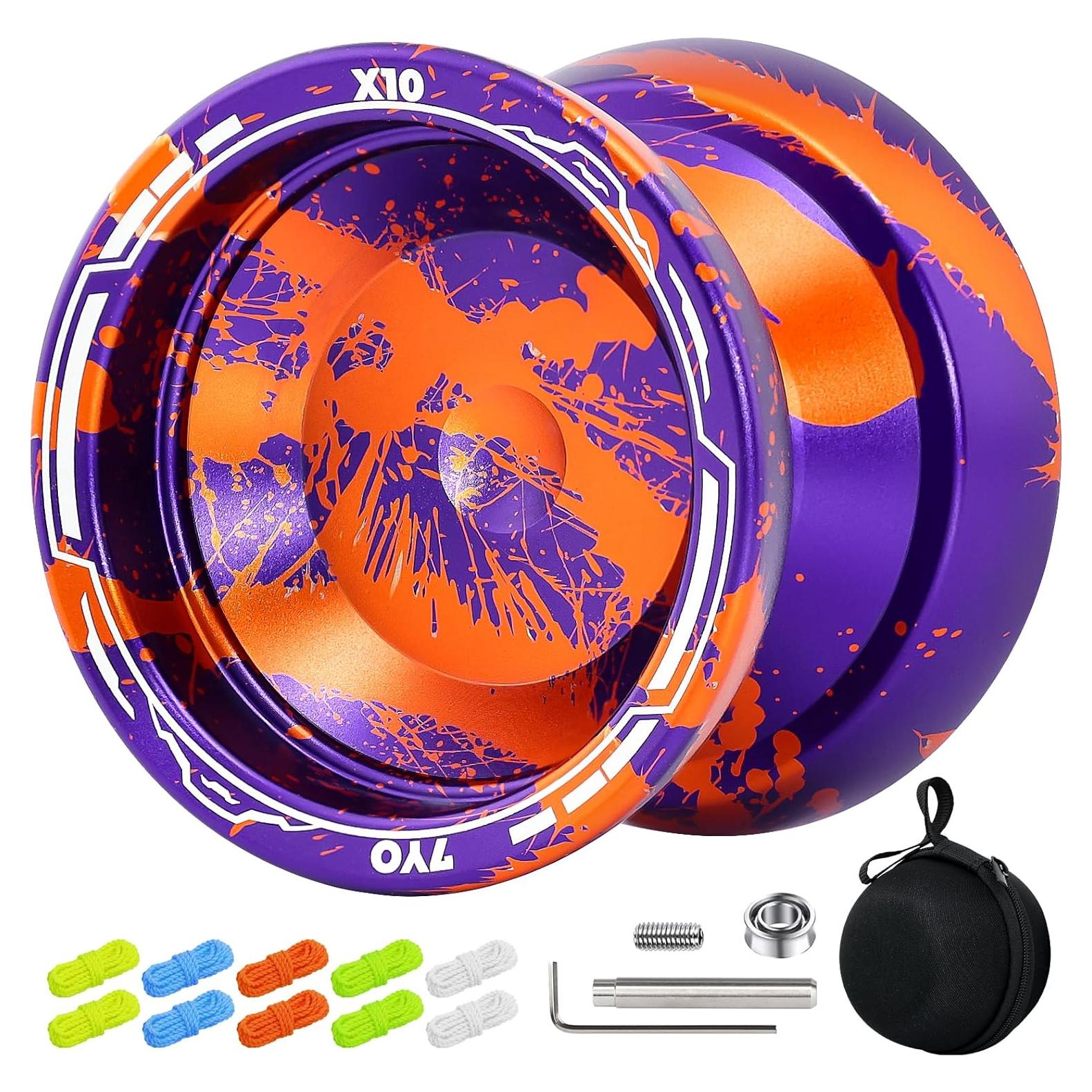 Yoyo Profesional Doble Función WABESMANIS X10 Naranja Púrpura