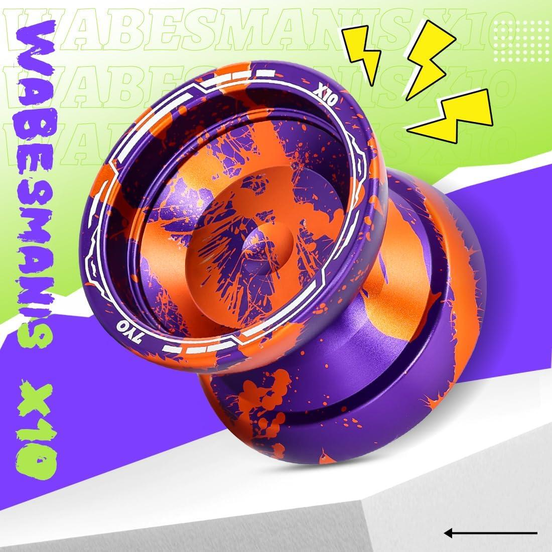Yoyo Profesional Doble Función WABESMANIS X10 Naranja Púrpura