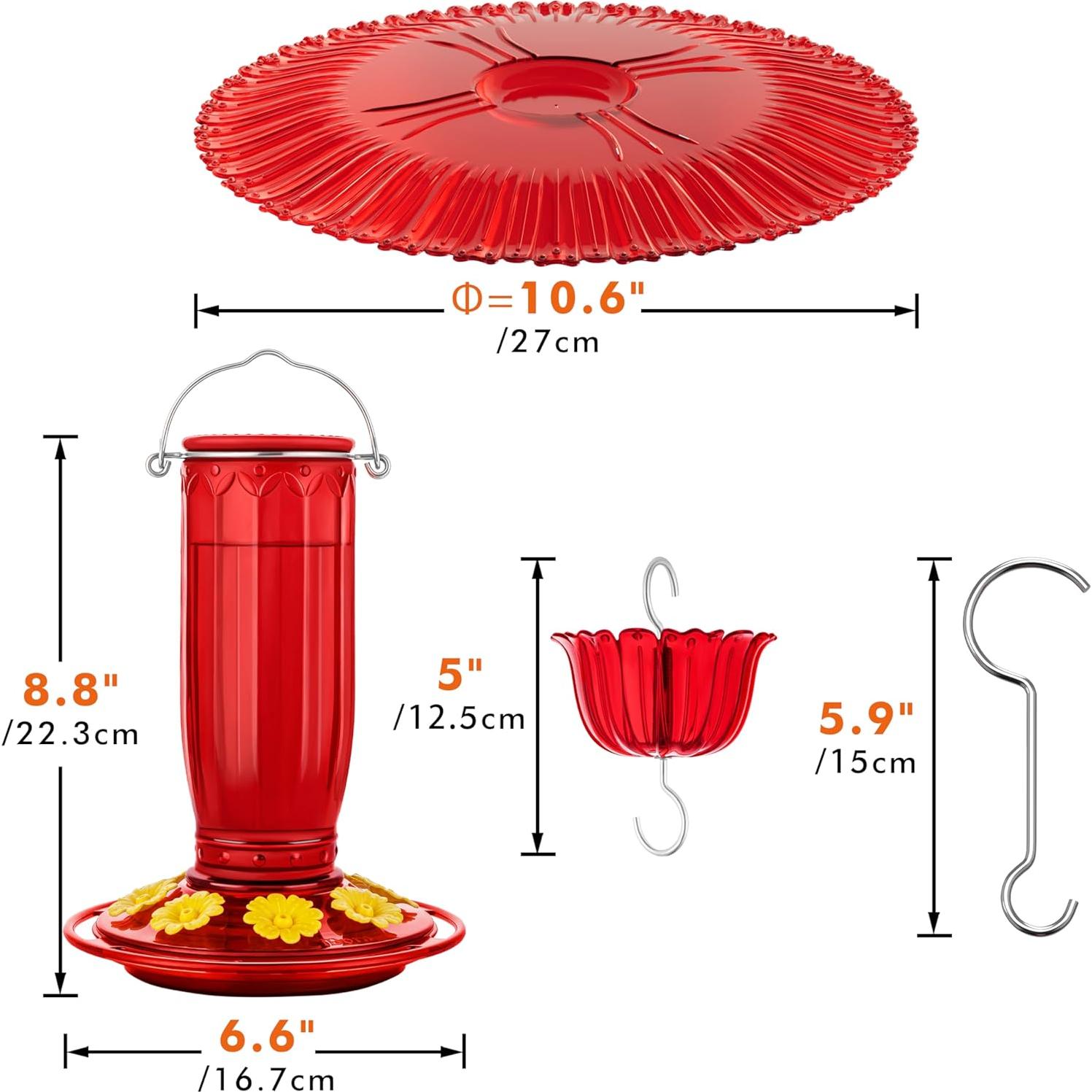 Alimentador de Colibrí iBorn 16oz con Baffle Solar y Estanque Antihormigas