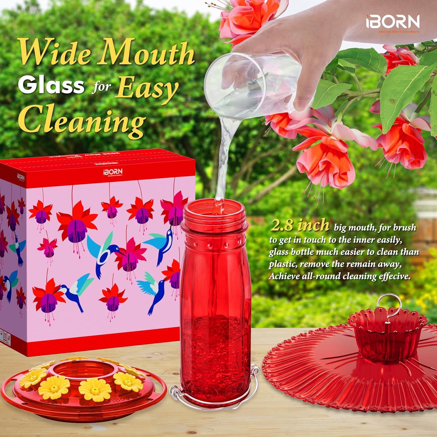 Alimentador de Colibrí iBorn 16oz con Baffle Solar y Estanque Antihormigas