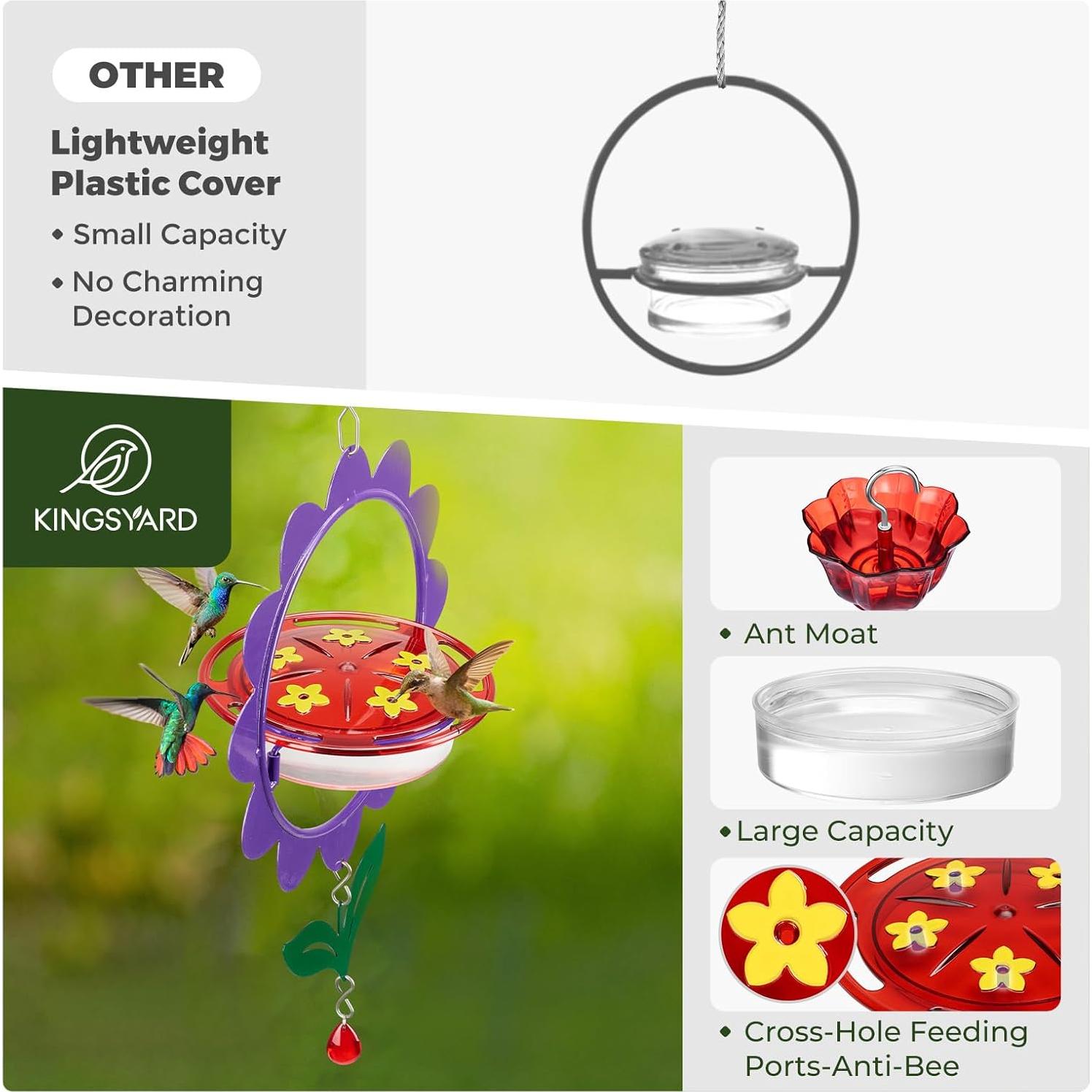Alimentador de Colibrí Kingsyard 8 Oz con Moat Antihormigas