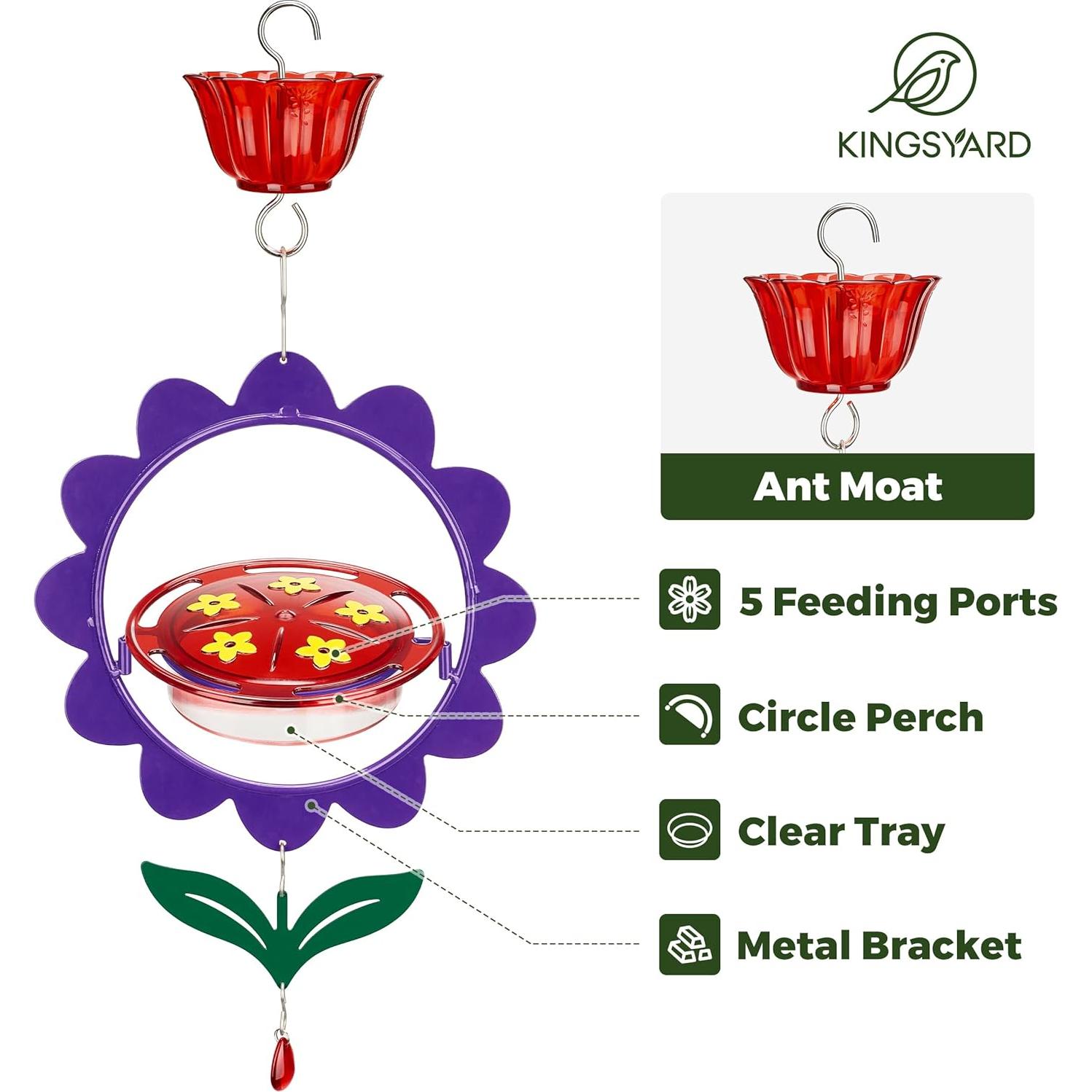 Alimentador de Colibrí Kingsyard 8 Oz con Moat Antihormigas