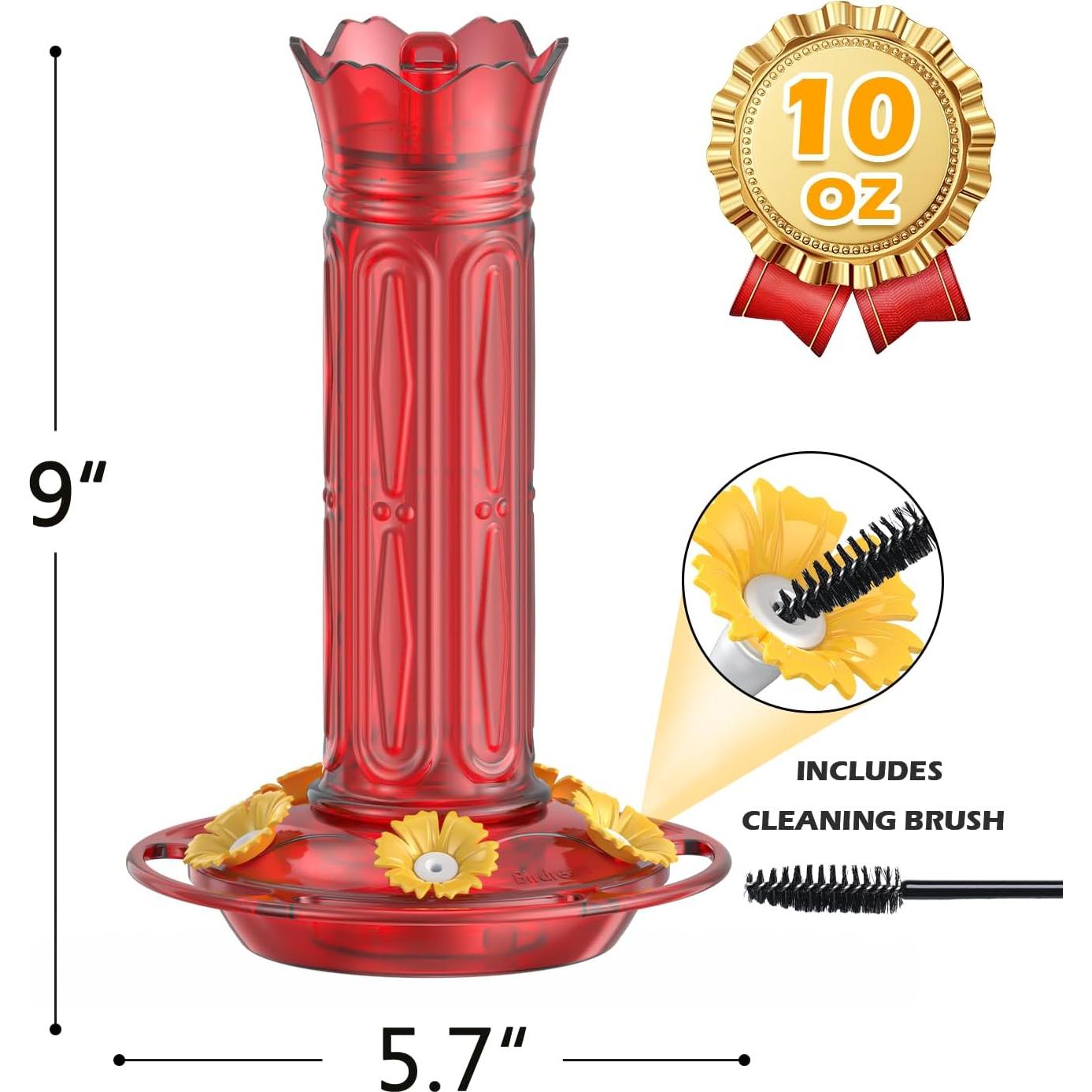 Alimentador de Colibrí Birdream 2 Pcs 20 Onzas Rojo Antibacteriano