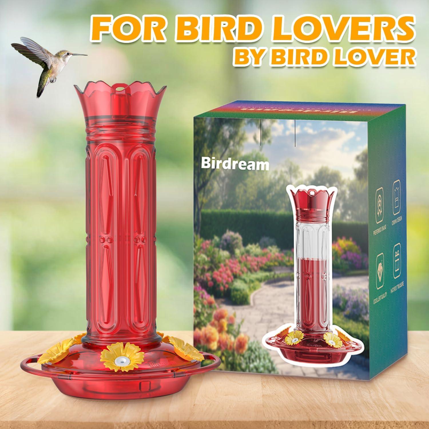 Alimentador de Colibrí Birdream 2 Pcs 20 Onzas Rojo Antibacteriano