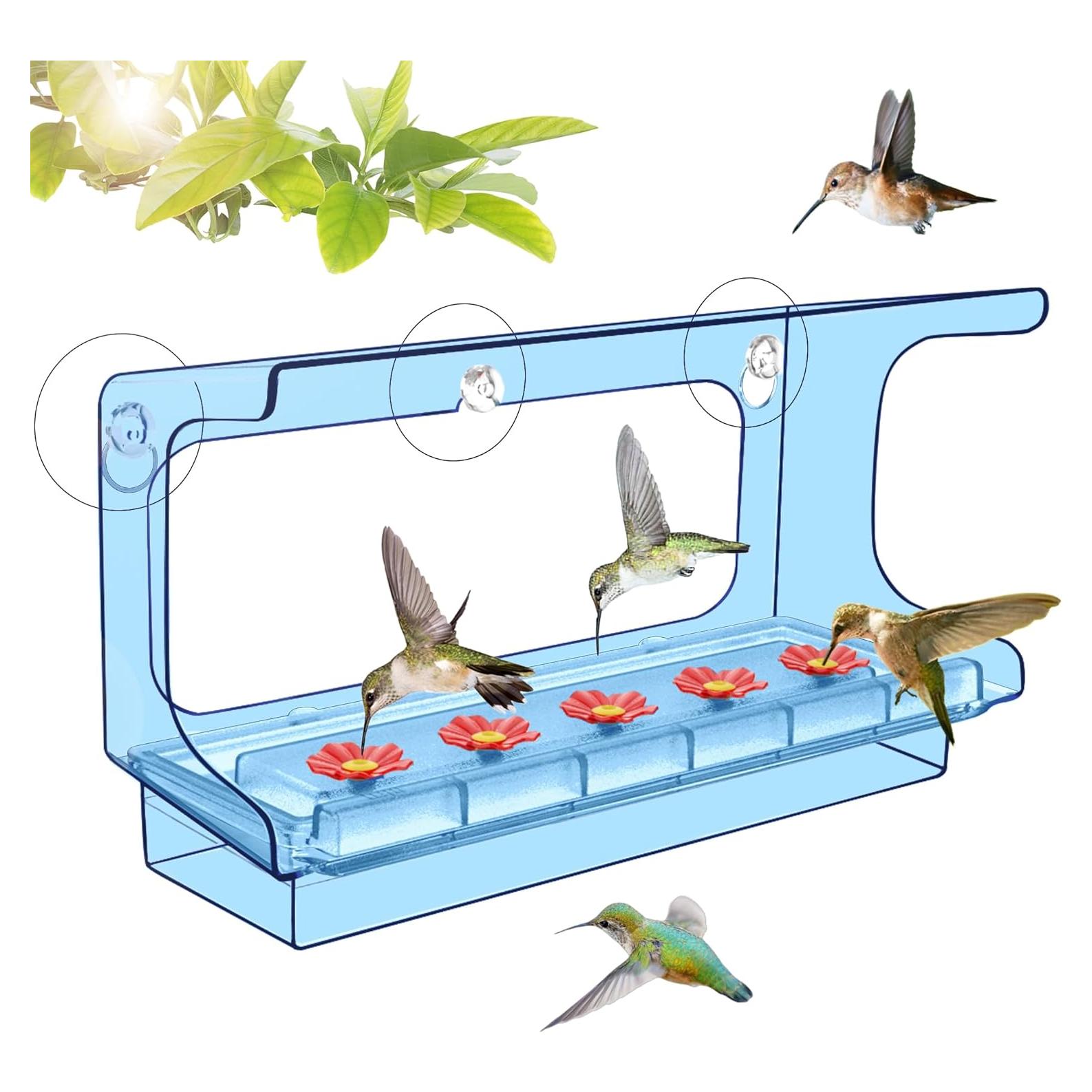 Alimentador de Colibríes LUJII de Ventana 20 oz Azul