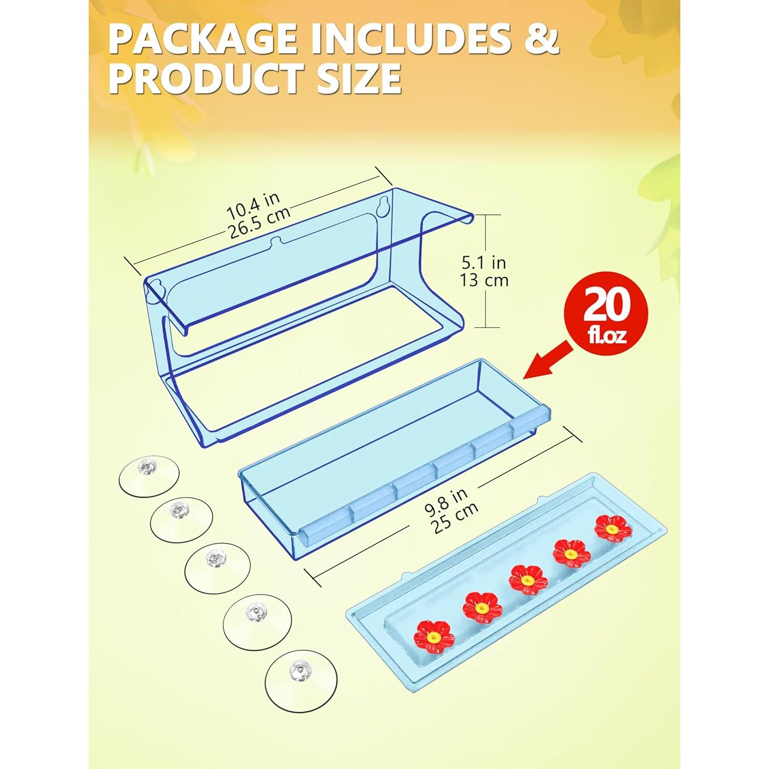 Alimentador de Colibríes LUJII de Ventana 20 oz Azul