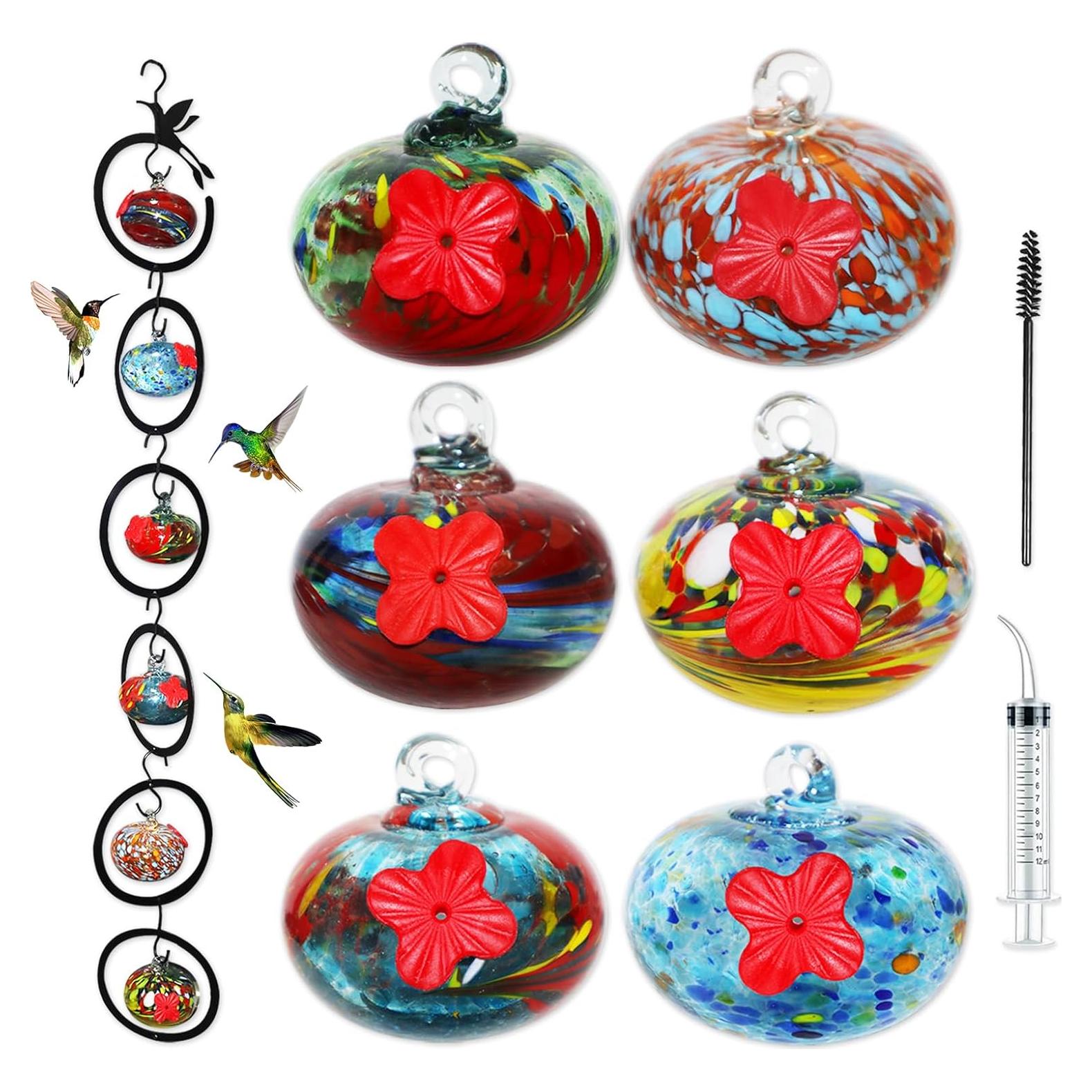 Alimentador de Colibríes de Vidrio Ruiyi Tim 6 PCS 150g