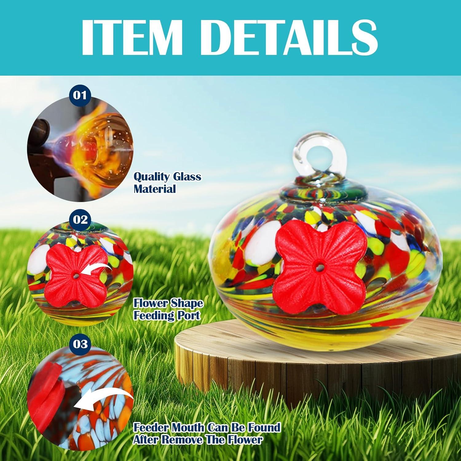 Alimentador de Colibríes de Vidrio Ruiyi Tim 6 PCS 150g