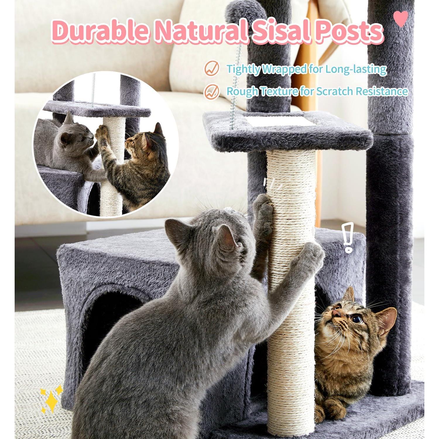 Árbol para Gatos Made4Pets 73.66 cm Gris Oscuro con Rascador