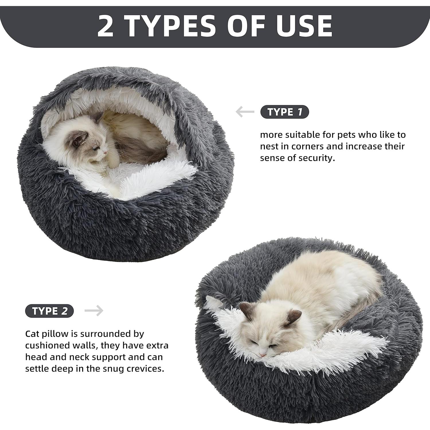 Cueva de cama para gatos Gavenia 50.8cm gris oscuro