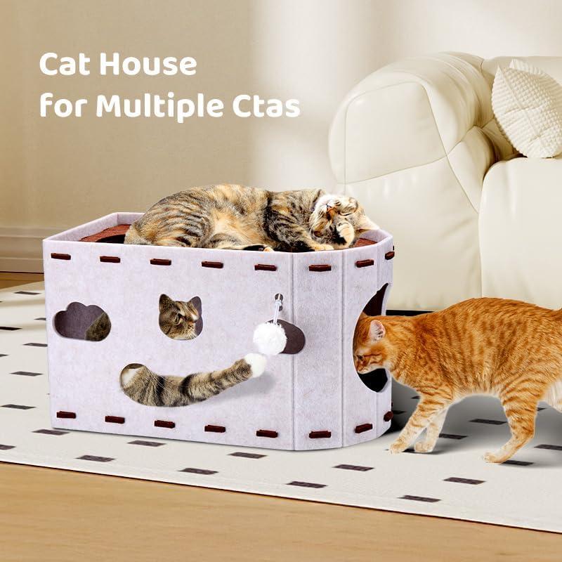 Casa para Gatos Mity Rain Cueva de Fieltro Plegable 68cm
