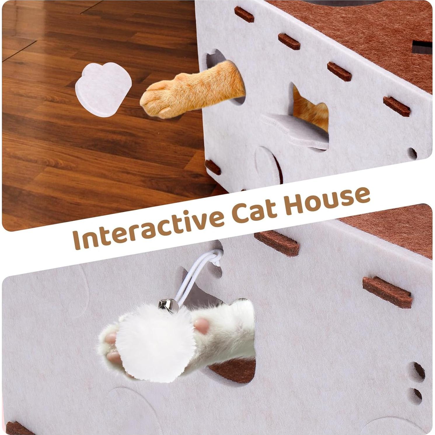 Casa para Gatos Mity Rain Cueva de Fieltro Plegable 68cm