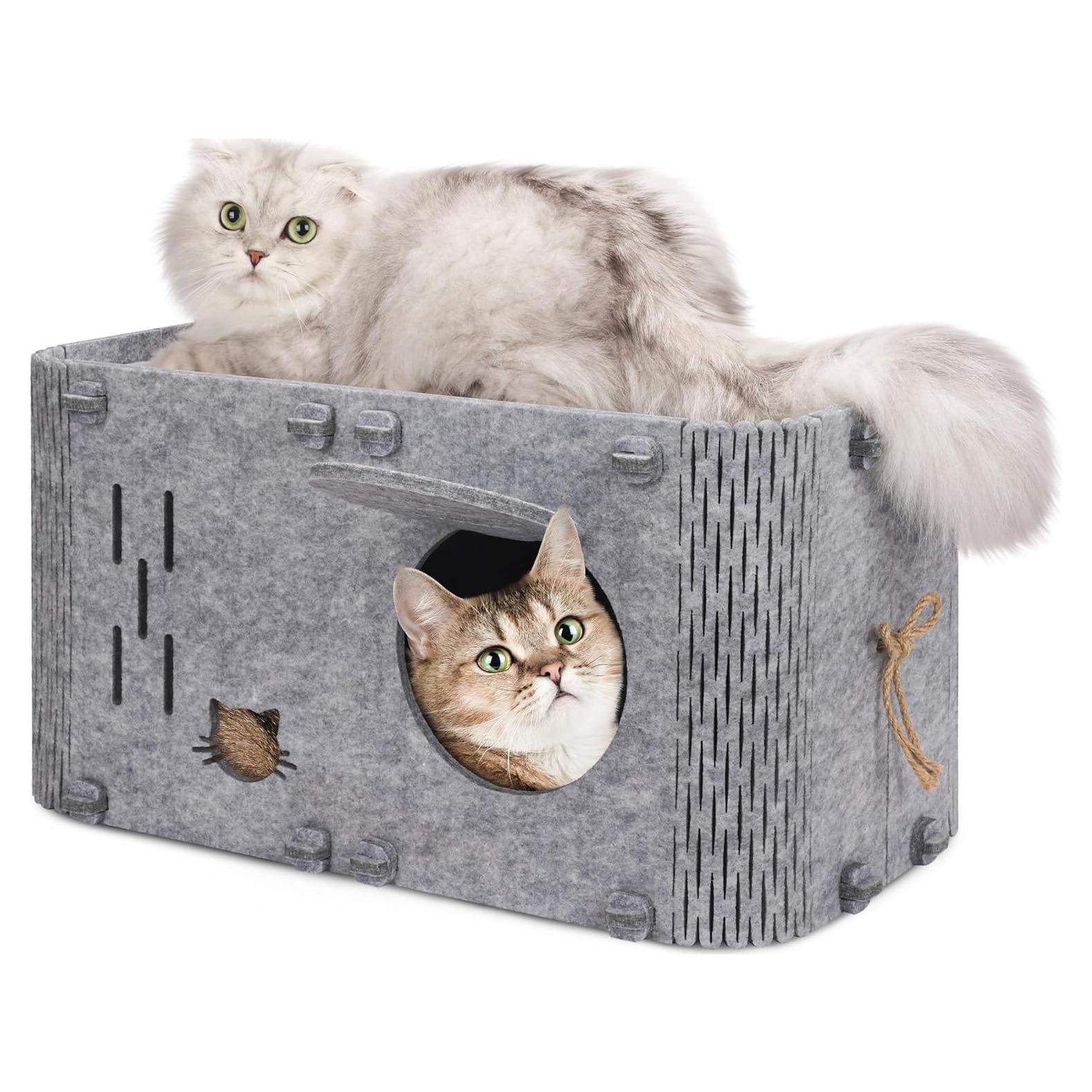 Casa para Gatos Aitmexcn Moderna 56.5x30.5x30 cm Gris