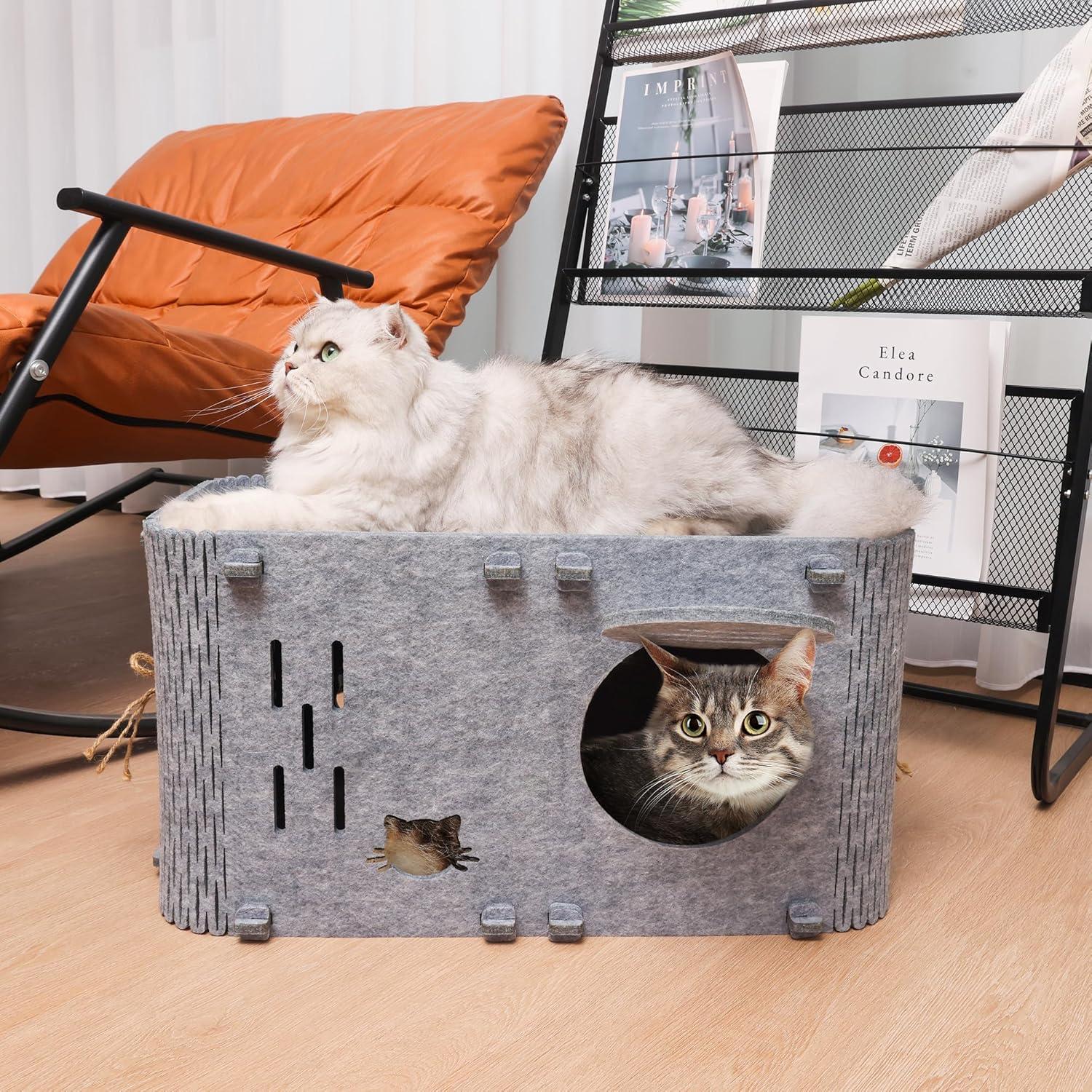 Casa para Gatos Aitmexcn Moderna 56.5x30.5x30 cm Gris