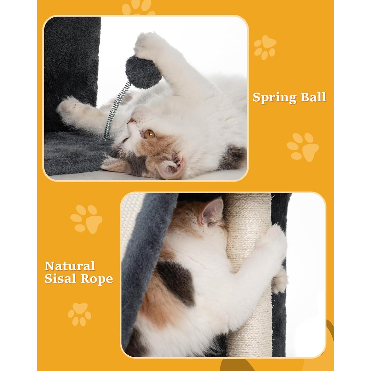 Torre de Árbol para Gatos Aechonow 4.27 m con Rascador y Cueva