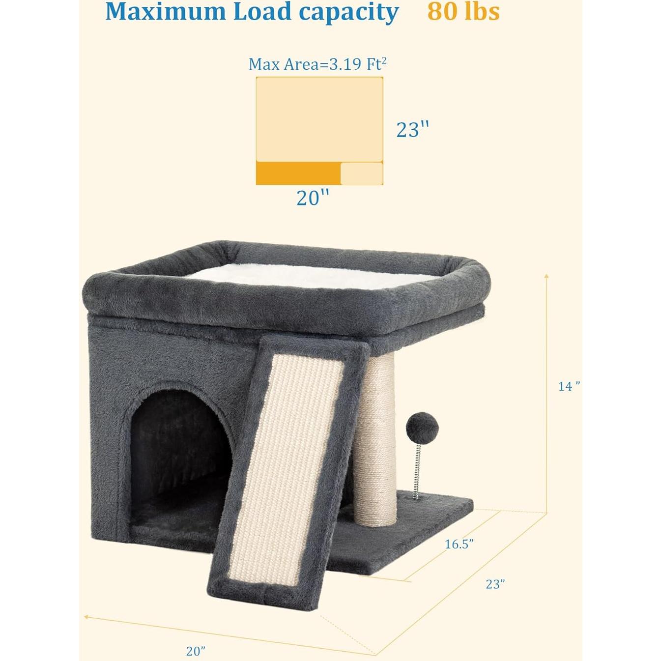 Torre de Árbol para Gatos Aechonow 4.27 m con Rascador y Cueva