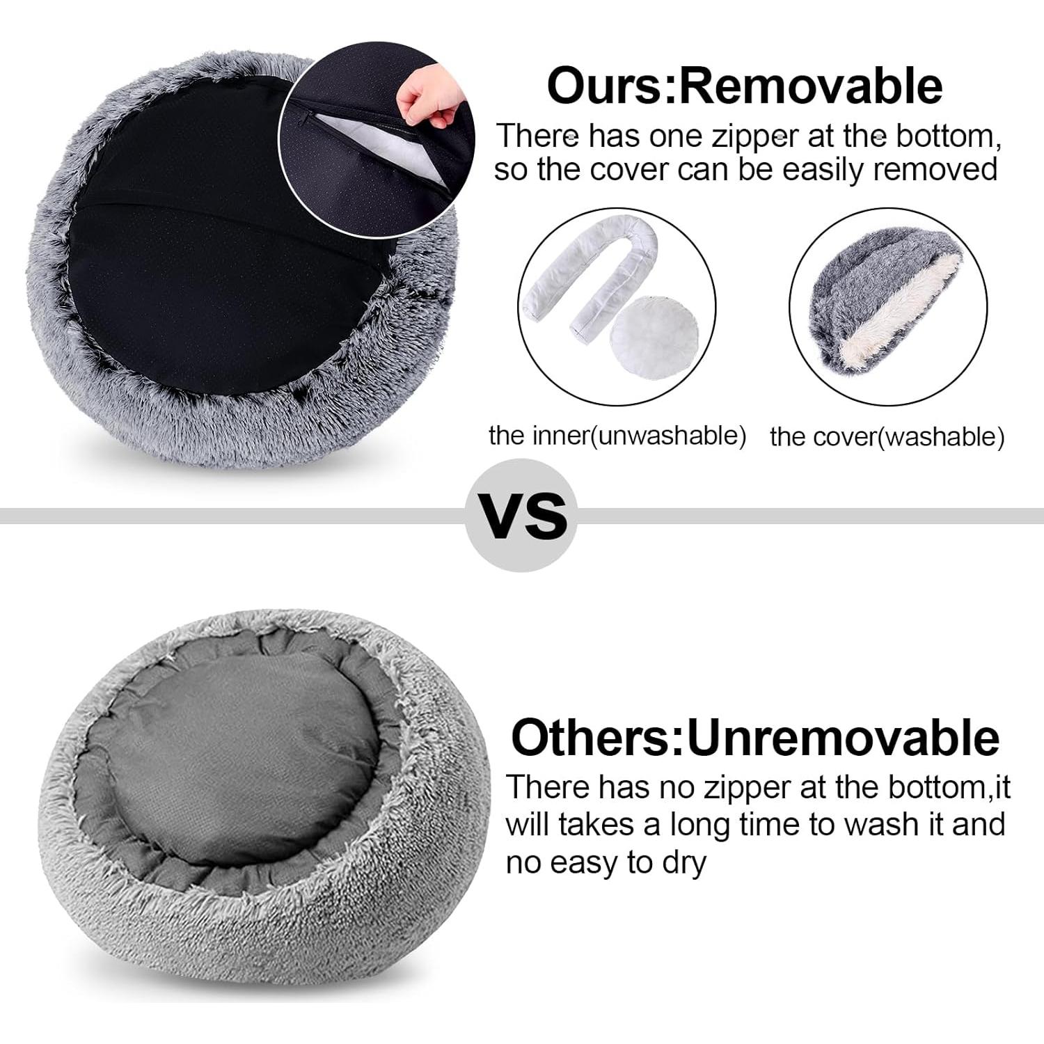 Cama para Perros y Gatos MADDEMCUTE Gris S 50.8 cm Desmontable