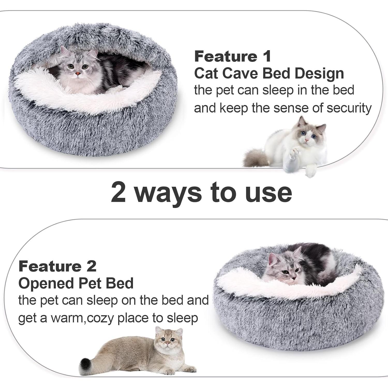 Cama para Perros y Gatos MADDEMCUTE Gris S 50.8 cm Desmontable
