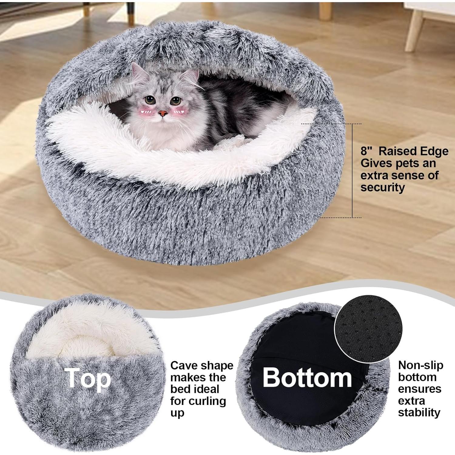 Cama para Perros y Gatos MADDEMCUTE Gris S 50.8 cm Desmontable