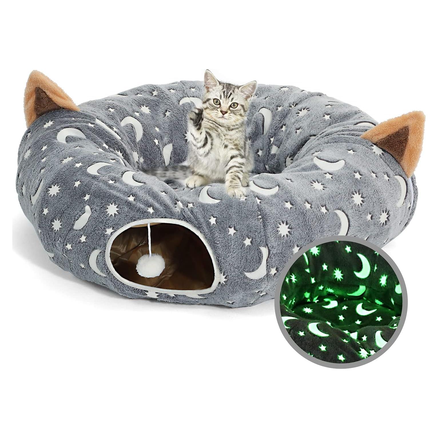 Túnel para Gatos LUCKITTY con Cama y Juguete, 91.44 cm