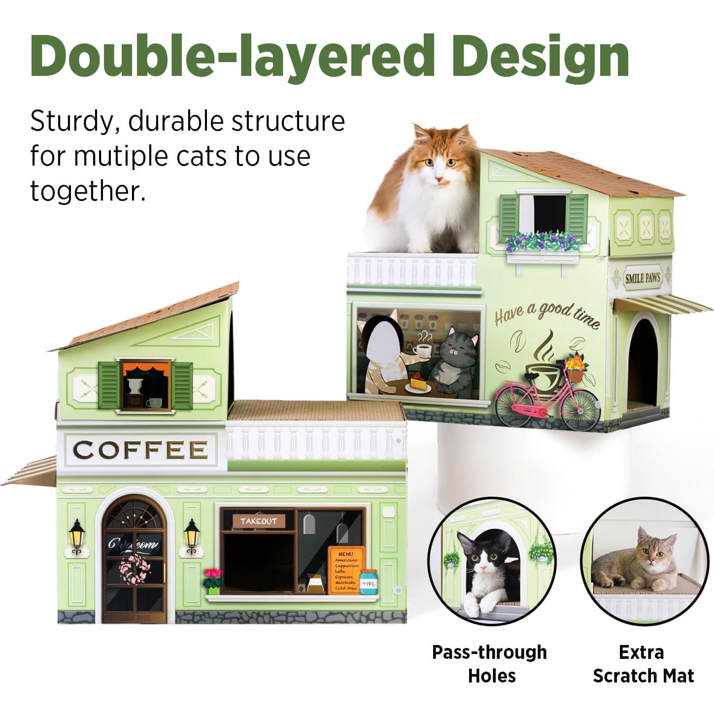 Casa Rascadora para Gatos SMILE PAWS Cafetería 62x39cm