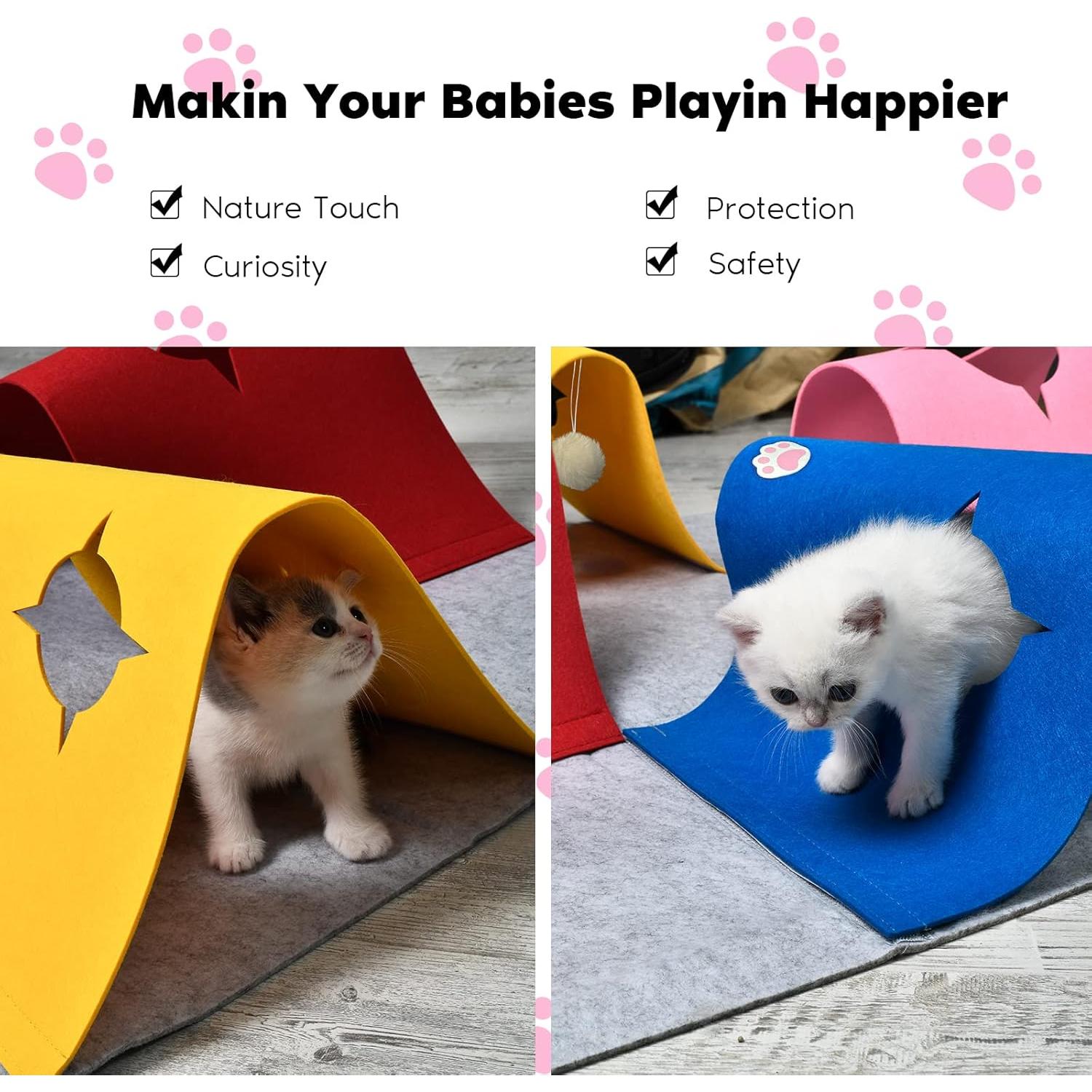 Túnel de Juguetes para Gatos AFLIFLI 90x90 cm Multicolor