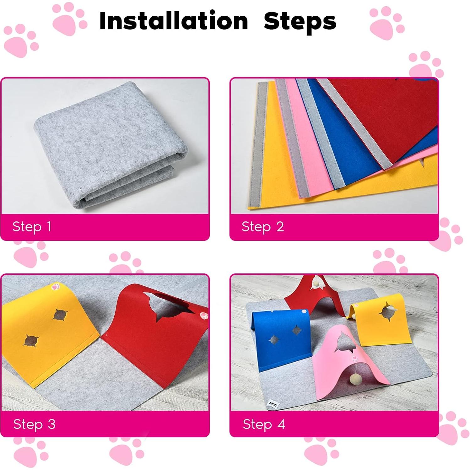 Túnel de Juguetes para Gatos AFLIFLI 90x90 cm Multicolor