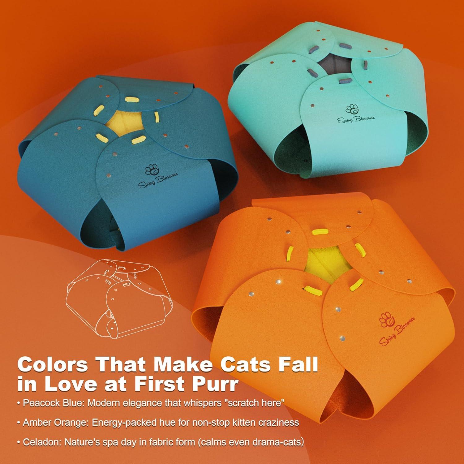 Túnel para Gatos Spring Blossoms Naranja 64.5x29 cm