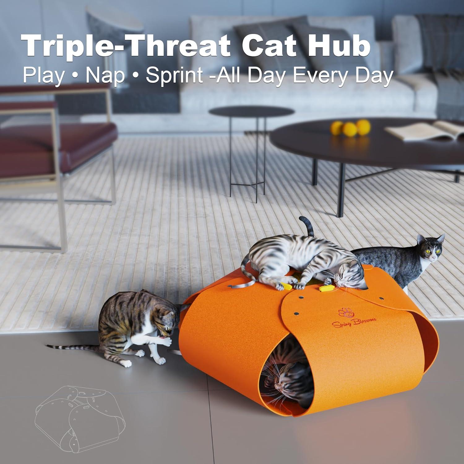 Túnel para Gatos Spring Blossoms Naranja 64.5x29 cm